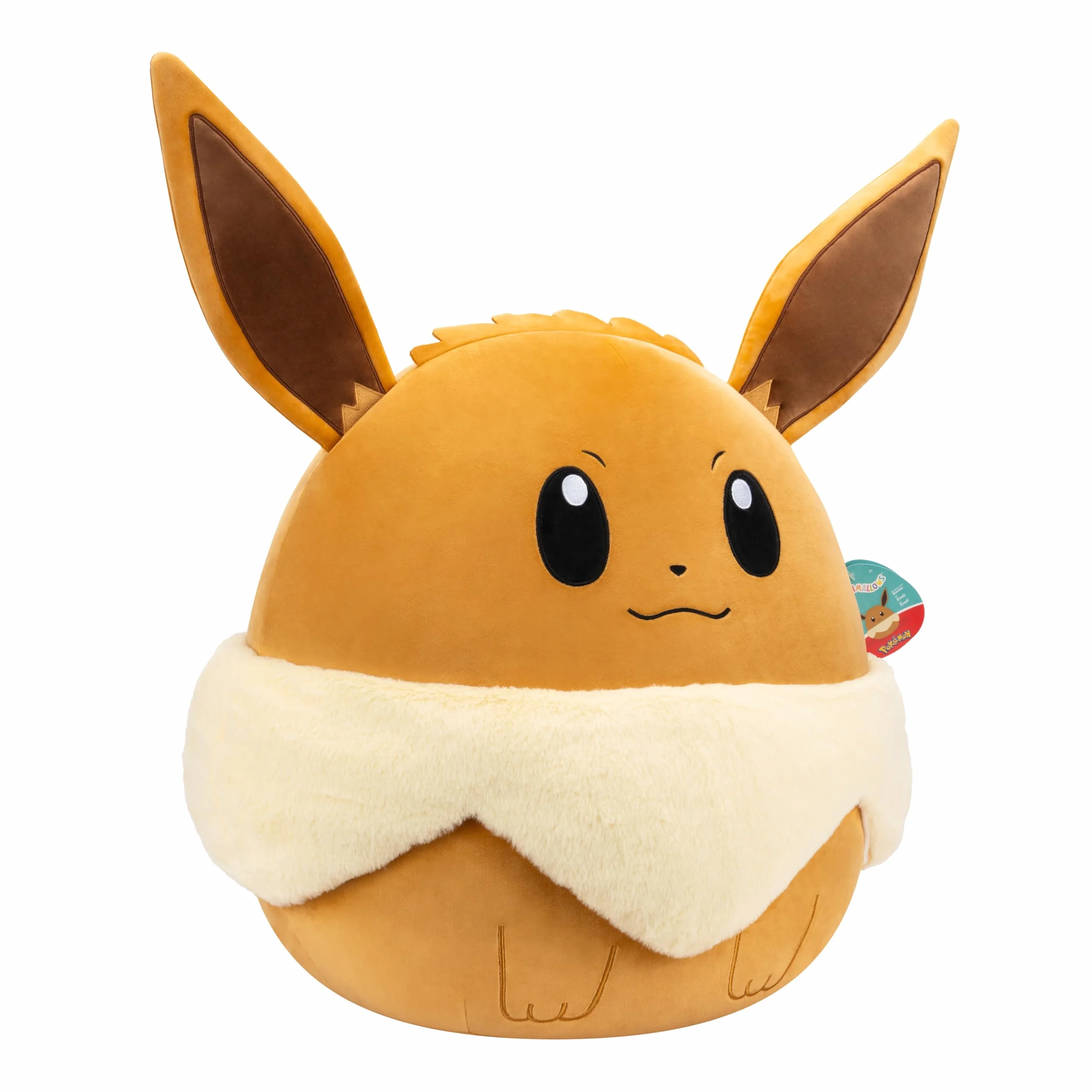 Pokemon Squishmallows - 50 cm Eevee - 20" inch brown/white stuffed plush toy - official Pokémon toy for children 2+ years.