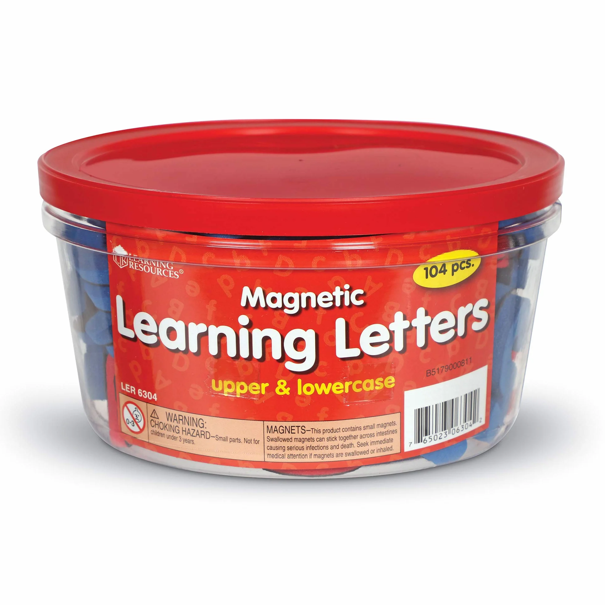 Learning Resources Miekki Piana Magnetyczny Duze litery oraz Male Uczenie sie Listy 104-Kawałek Zestaw, Niebieski/Czerwony
