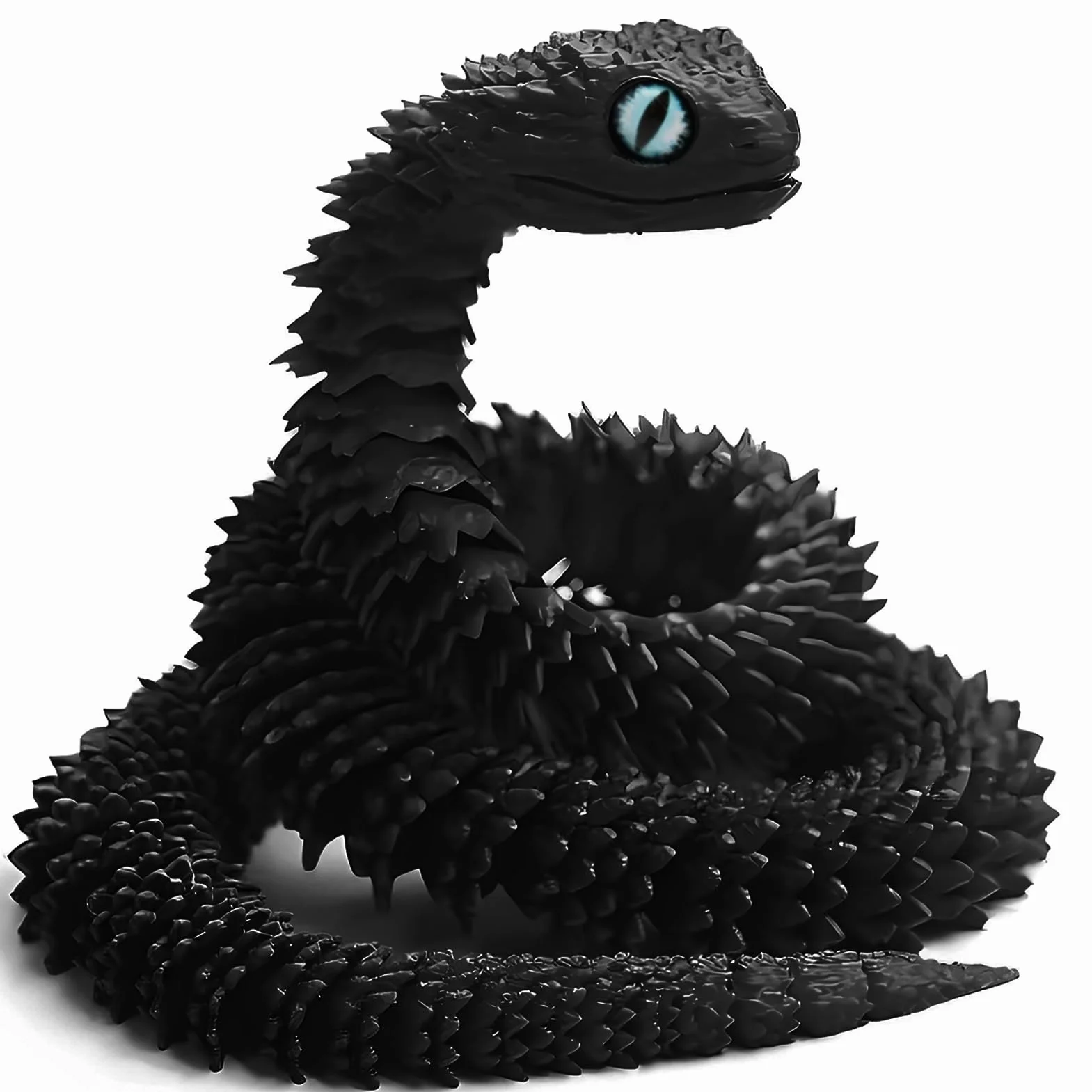 Joycabin Zabawka węża drukowana 3D, 60cm Elastyczne węże Fidget Toys, Model węża, Zabawki zwierząt drukowane 3D dla dzieci Prezenty Dekoracja biurka i domu (Czarny)