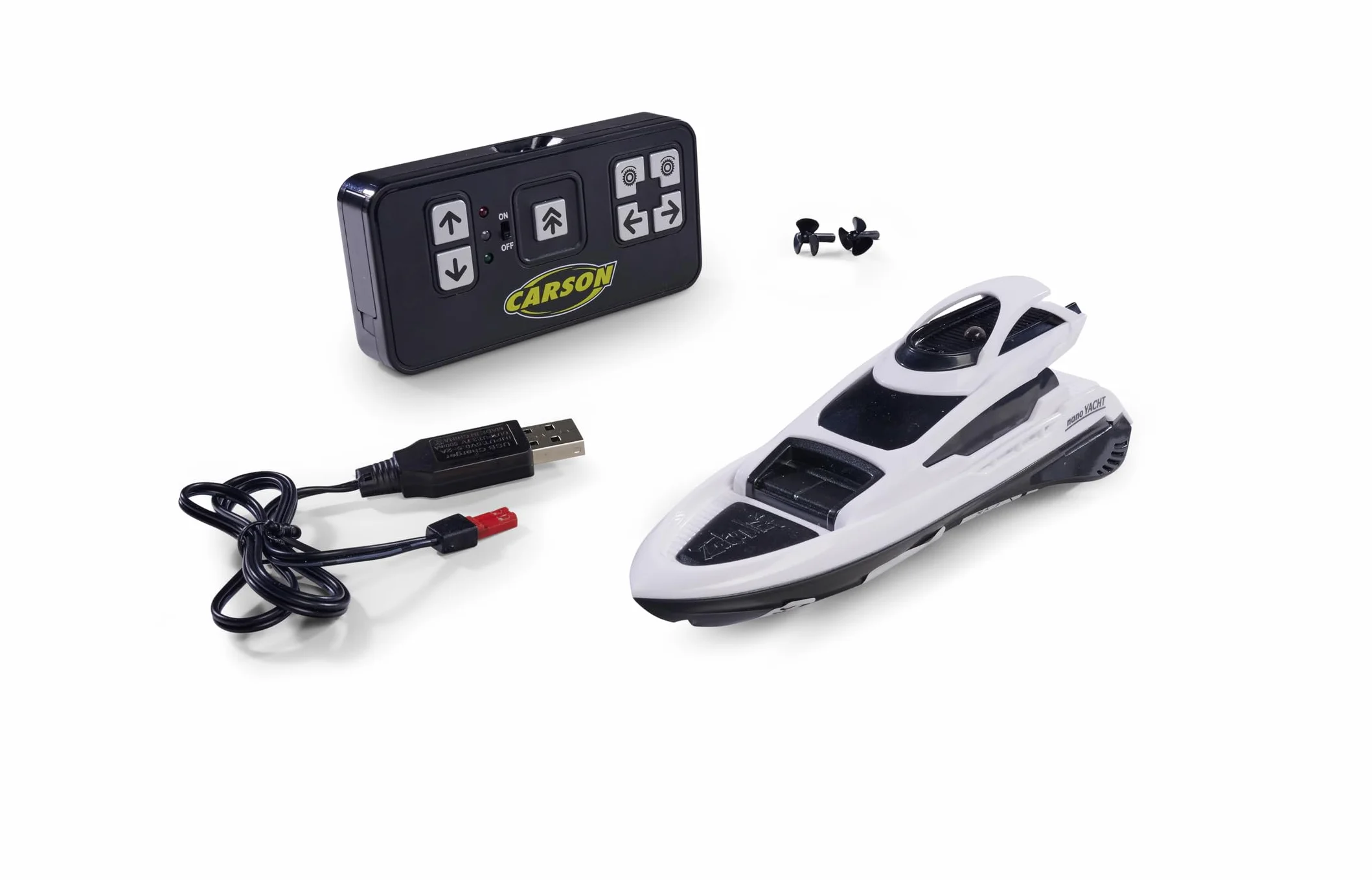Carson 500108057 Nano Racer Yacht 2.4 GHz - łódź zdalnie sterowana, łódź RC, łódź zdalnie sterowana dla dzieci i dorosłych, w tym pilot zdalnego sterowania