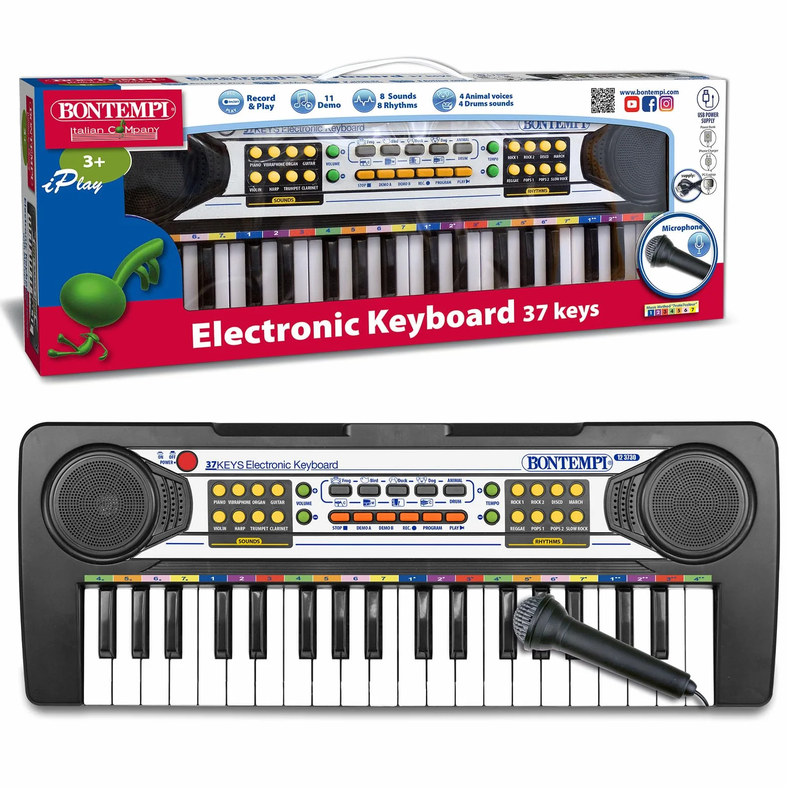 Bontempi 12 3730 Keyboard, czarny, 42,5 x 16 x 60 cm