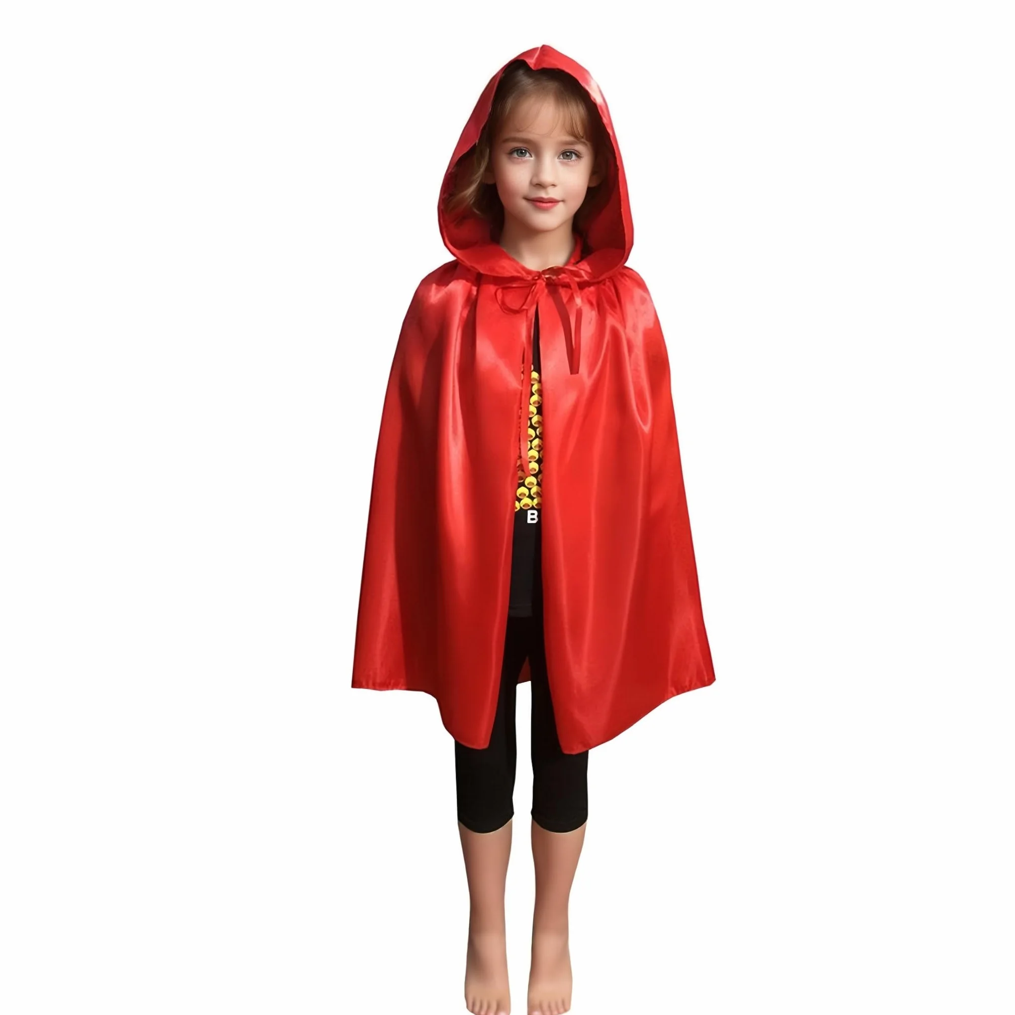 Proumhang Czerwony Peleryna z Kapturem dla Dzieci Peleryna Czarownicy Peleryna Wampira Diabelska Peleryna Peleryna Ponurego Żniwiarza Halloween Masquerade Christmas Cosplay 100cm