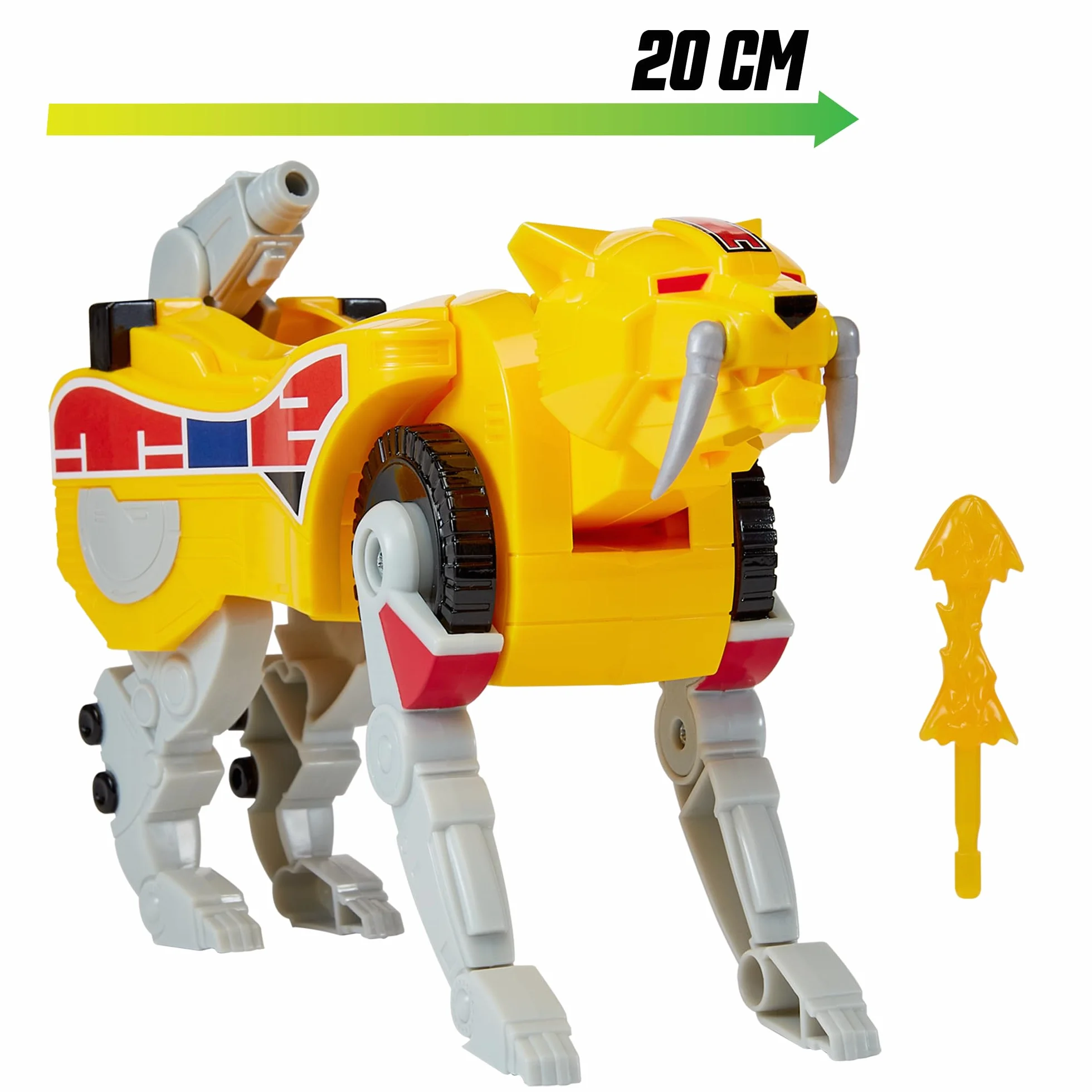 Power Rangers - Kolekcja Megazord, przegubowe Zords, Figurka, 20 cm, model Sabertooth Tiger Dinozord, dla dzieci od 4 lat, PWG052