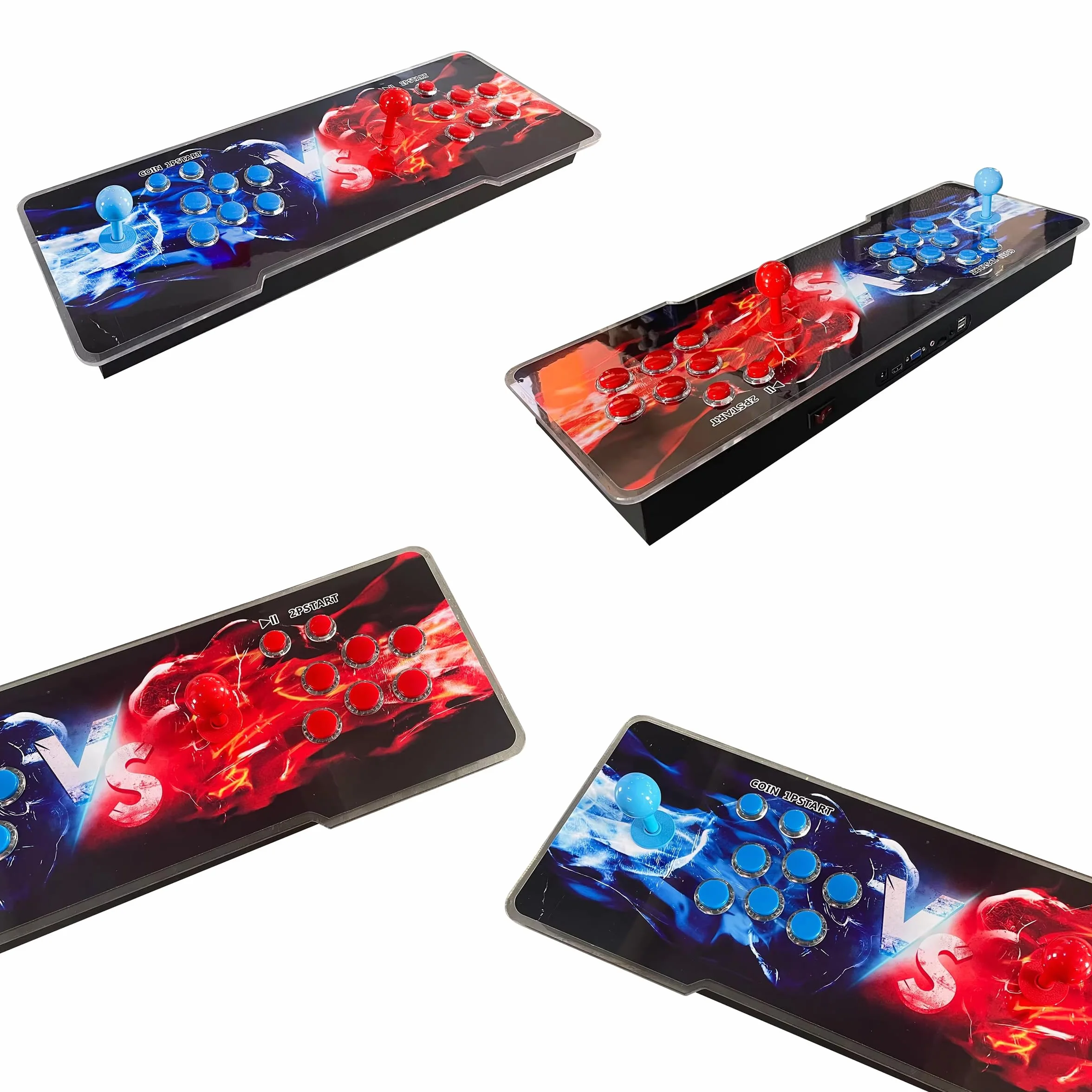 Arcade Console Retro Game Machine for PC, projektor & TV, 2-4 odtwarzacze, 1280 x 720, 3D, wyszukiwanie/ukrywanie/zapisywanie/ładowanie/pauza, lista ulubionych gier (10000 gier z WlFl)