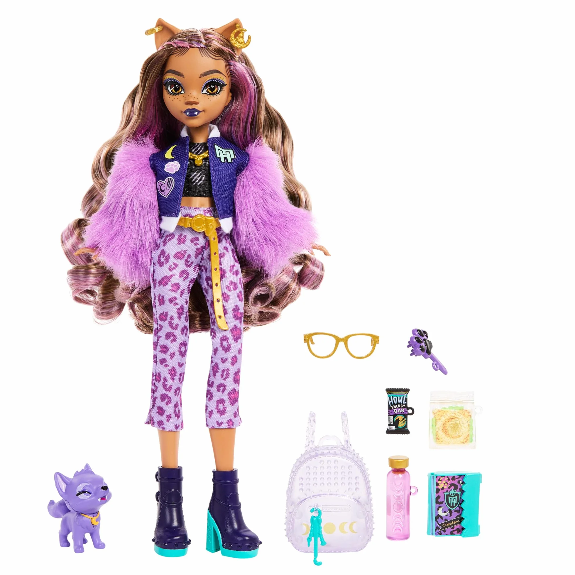 Monster High Clawdeen Wolf Lalka podstawowa z Crescent i akcesoriami HRP65