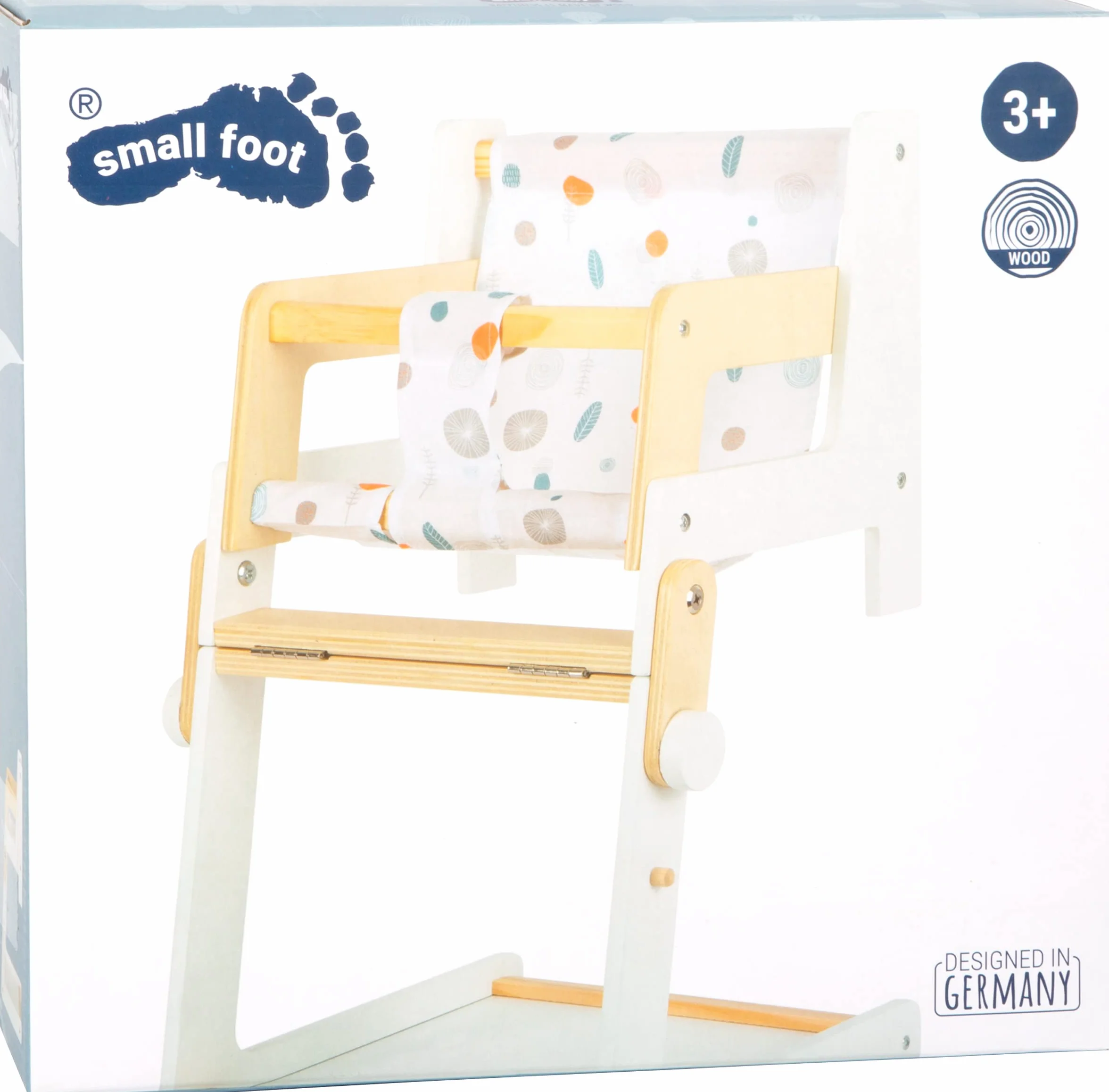 small foot 11814 lalka mały guzik wielofunkcyjne krzesełko kombi dla dzieci zabawki biały Klein