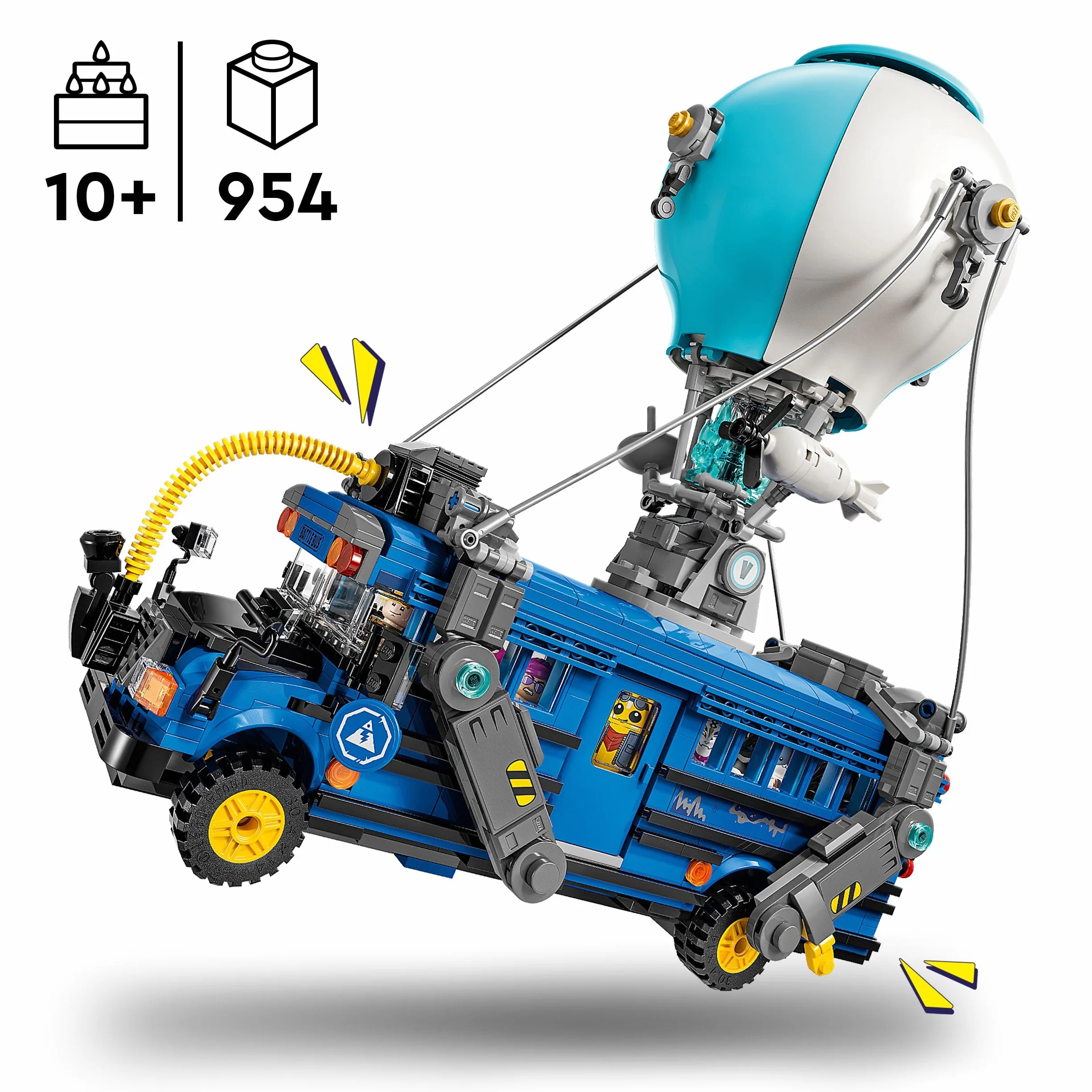 LEGO Fortnite Bus Bojowy, Kolekcjonerska Zabawka dla 10-latka do Zbudowania z 9 Minifigurkami, Zestaw z Pojazdem dla Chłopca i Dziewczynki, Pomysł na Prezent dla Gracza, 77073