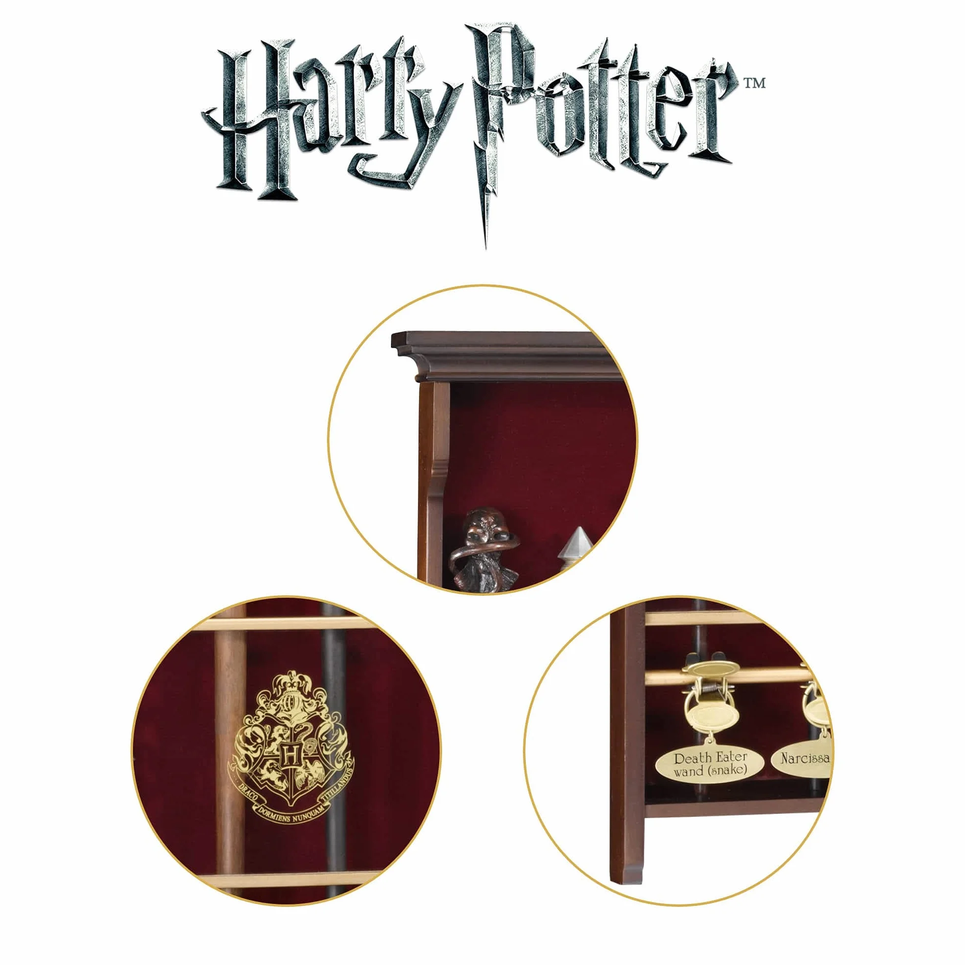 The Noble Collection Harry Potter ekspozycja z 10 różdżkami - drewniana gablota na 10 różdżek (brak w zestawie) - oficjalny licencjonowany zestaw filmowy, rekwizyty, prezenty, towar