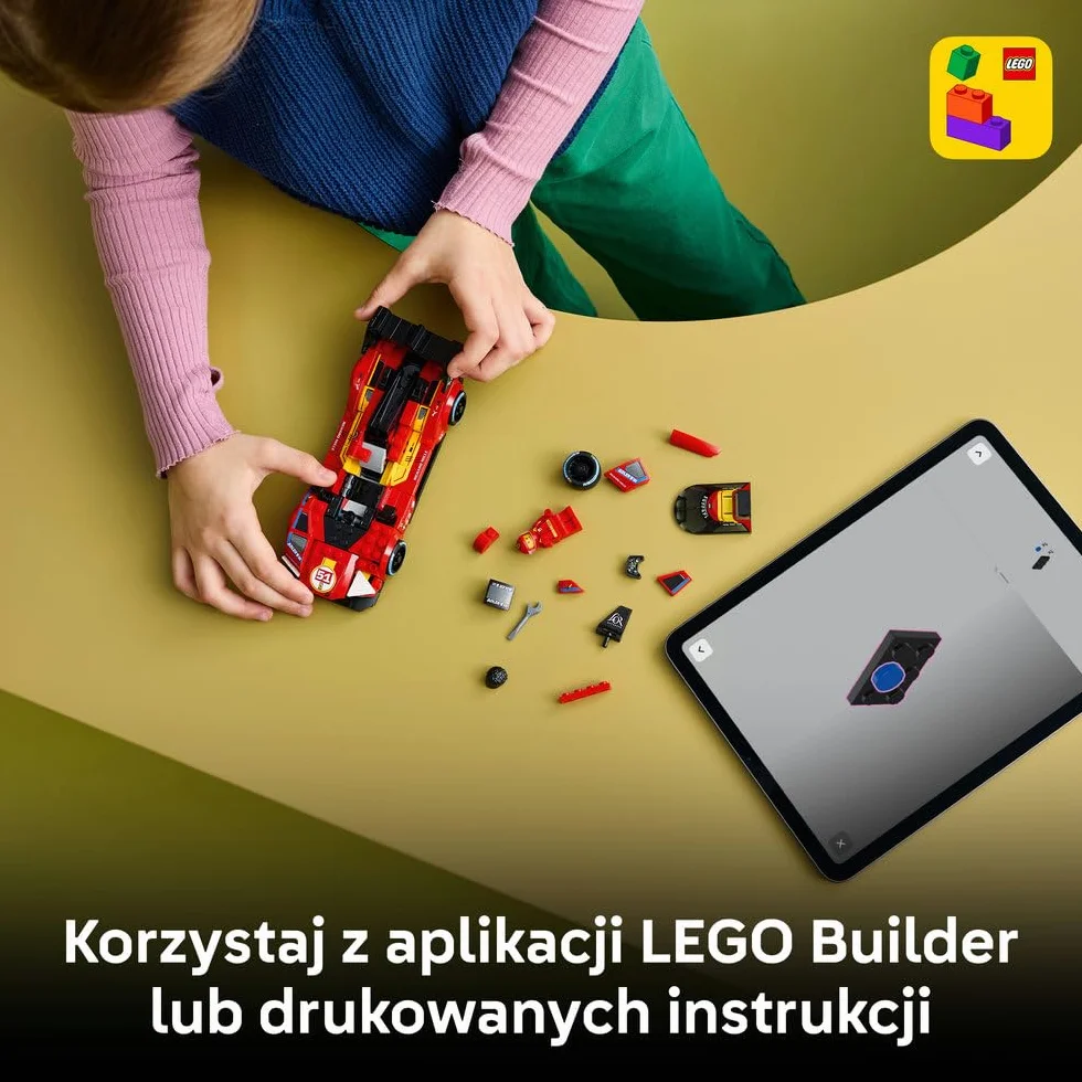 LEGO Speed Champions Ferrari 499P, zabawka konstrukcyjna dla chłopca lub dziewczynki, zestaw z zabawkowym samochodem dla dzieci, pomysł na prezent dla 9-latka 77261