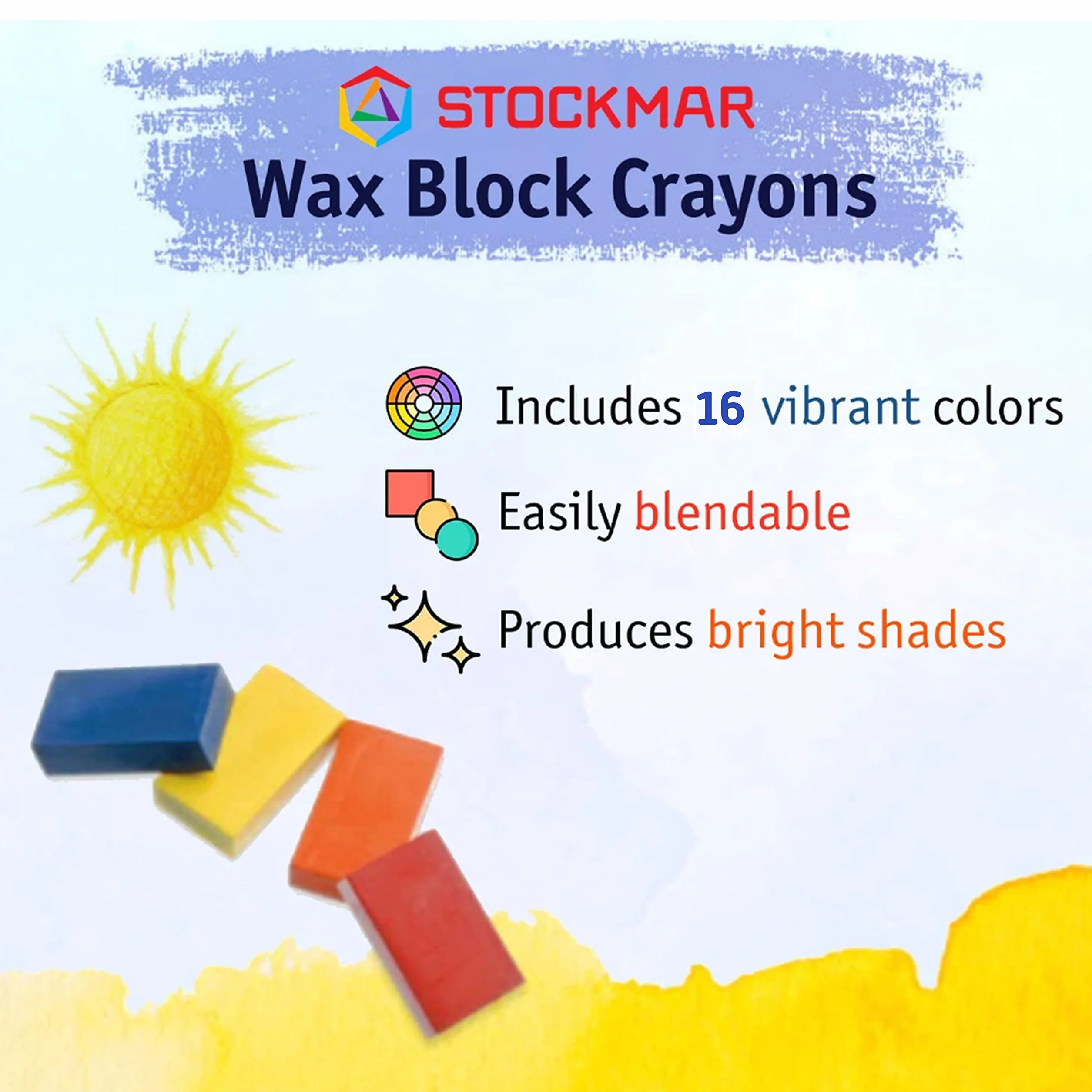 Stockmar 204884266 Zestaw Bloków Świecowych, Wielokolorowy, 16 Sztuk