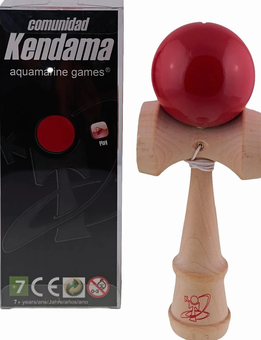 Aquamarine Games CP019 Kendama Community, czerwony, 18,5 x 7,5 x 5,7 cm