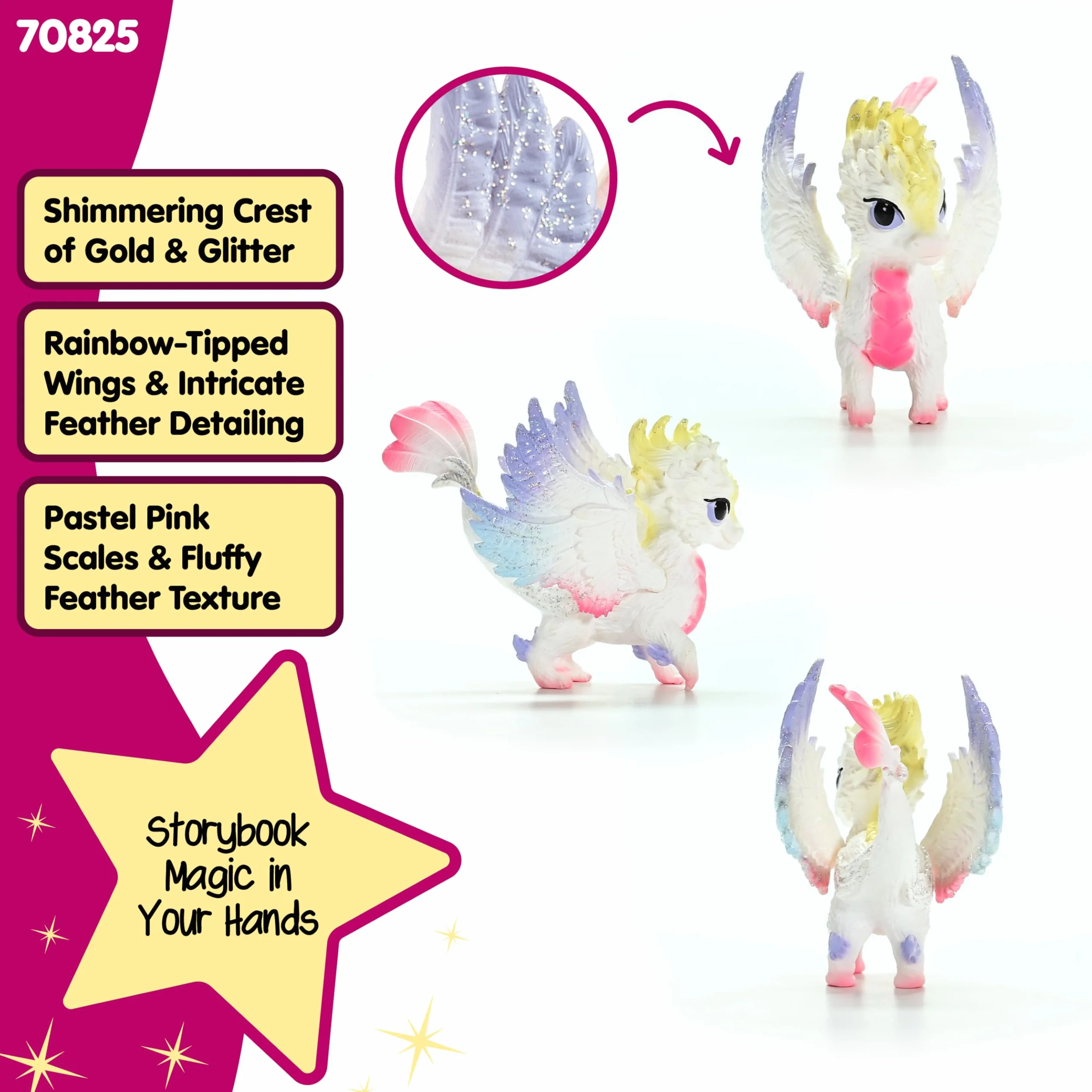 schleich BAYALA | Tęczowy smoczek 70825 | figurka z kolorowymi skrzydłami i brokatem | Dekoracja i figurka kolekcjonerska | Prezent dla dziewczynek i chłopców | Zabawka od 5 lat | 6 x 10 x 7 cm