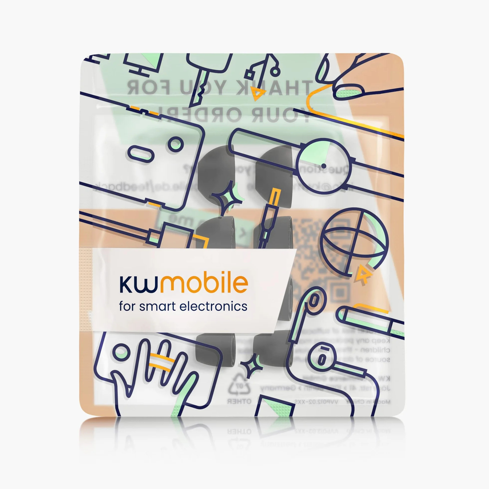 kwmobile 8 x wymienne końcówki do uszu kompatybilne z Beoplay B&O EQ / H3 / H5 / E4 / E6 / E8 - zestaw silikonowych końcówek dousznych do słuchawek dousznych