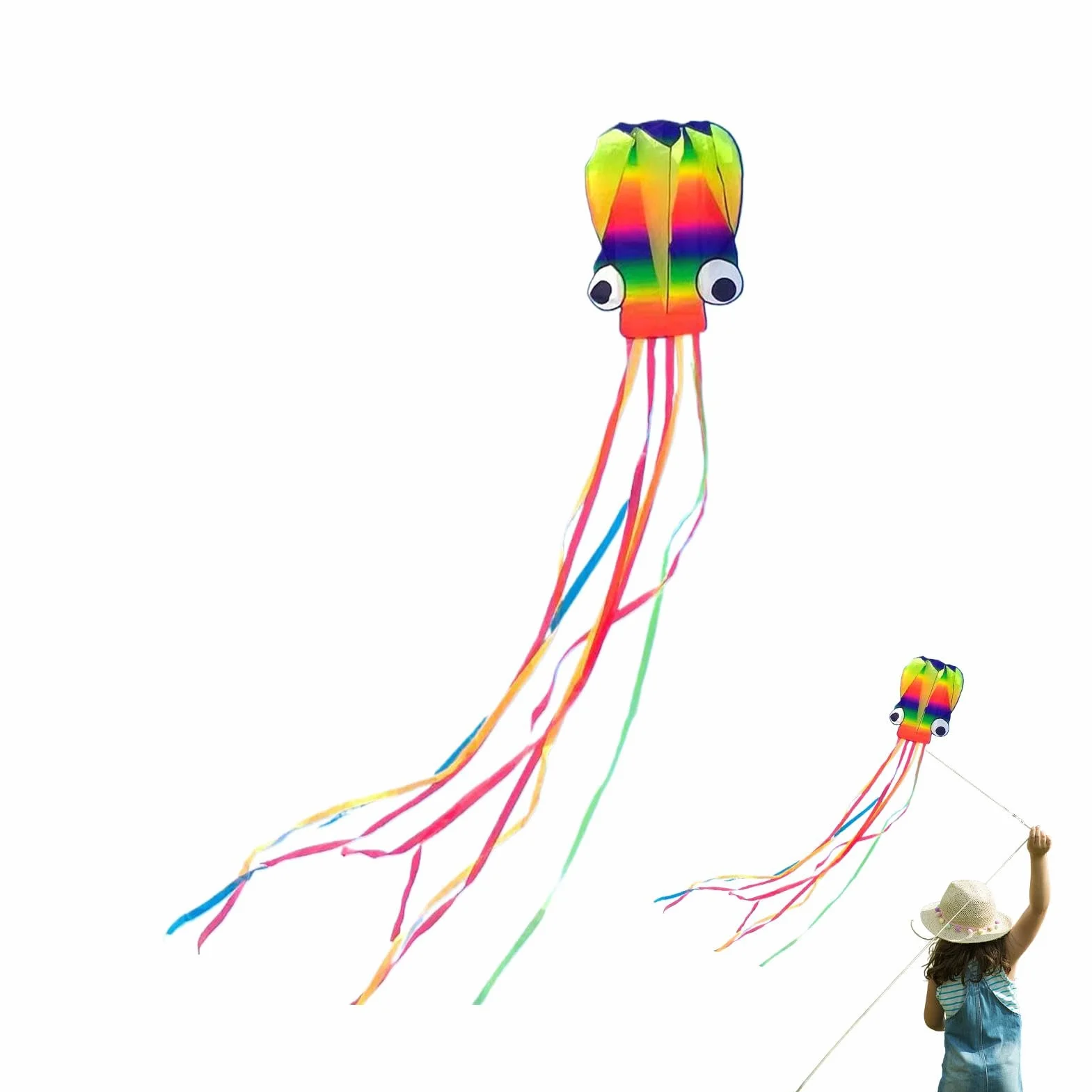 Oprogramowanie ośmiornica latawców, latawiec Octopus Rainbow, Ogromny miękki latawiec ośmiornicy z długimi ogonami, Przenośne składane plażowe gry rodzinne dla dzieci, chłopców, dzieci, dziewcząt