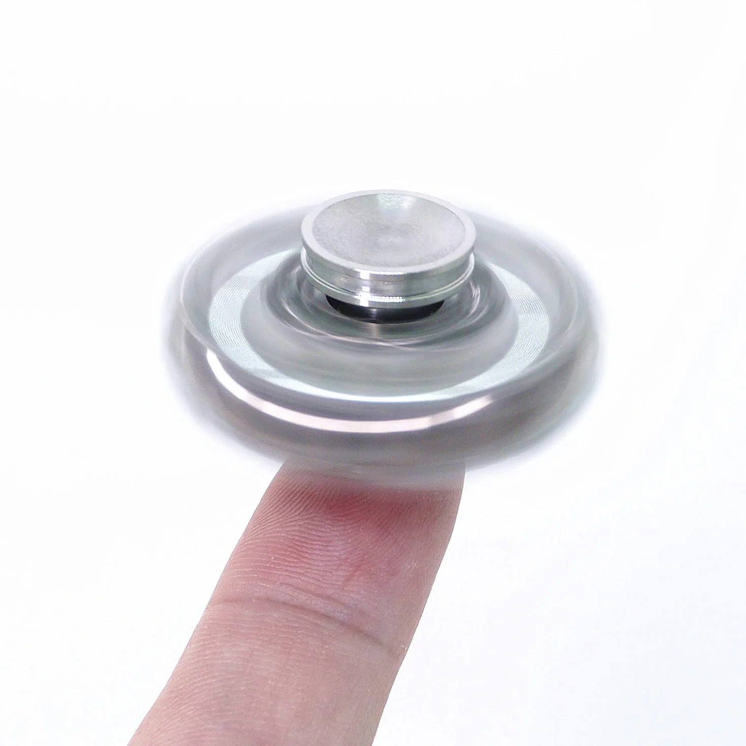 grande roue Fidget Spinner, Kinetic Desk Toys spin avec stand, acier inoxydable métallique lisse roulement stable, argent haute vitesse, cadeau Premium petit figit toy - 5 balles