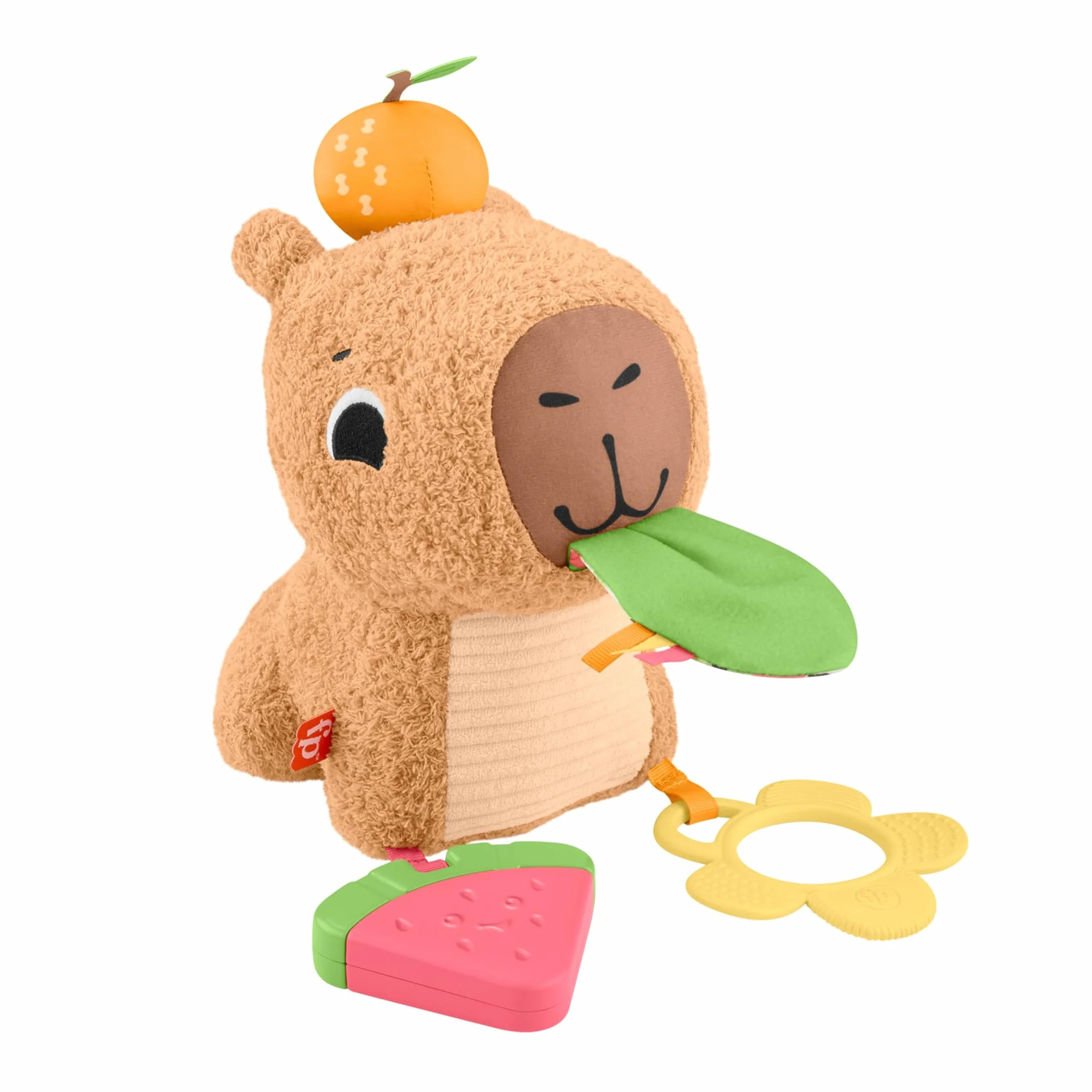 Fisher-Price Kapibara Sensoryczna Przytulanka Z Gryzaczkiem i Grzechotką HYR54 dla Niemowląt od 3 Miesiąca