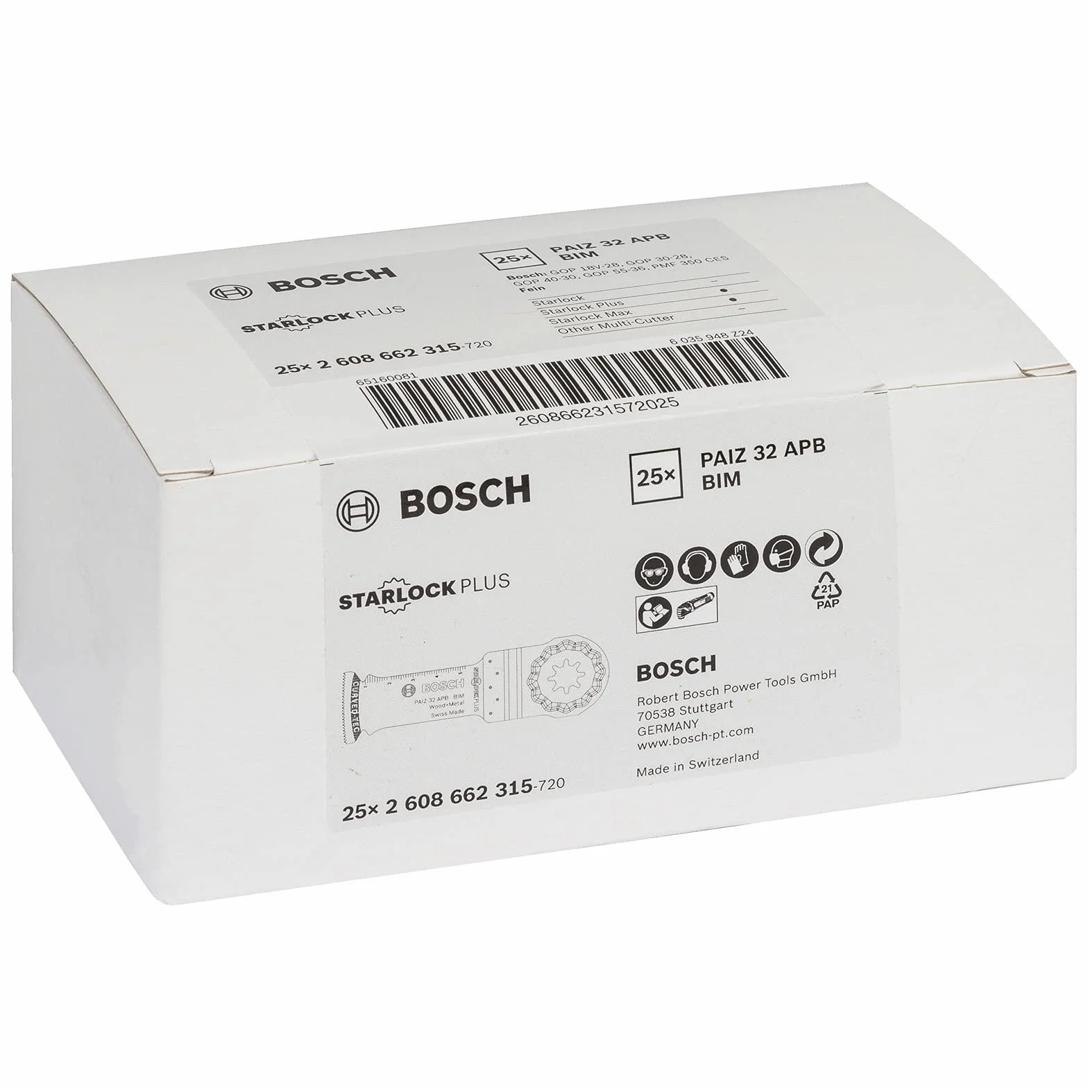 Bosch Professional 2608662315 brzeszczot do cięcia drewna i metalu, PAIZ 32 ABP, akcesoria do narzędzi wielofunkcyjnych Starlock)