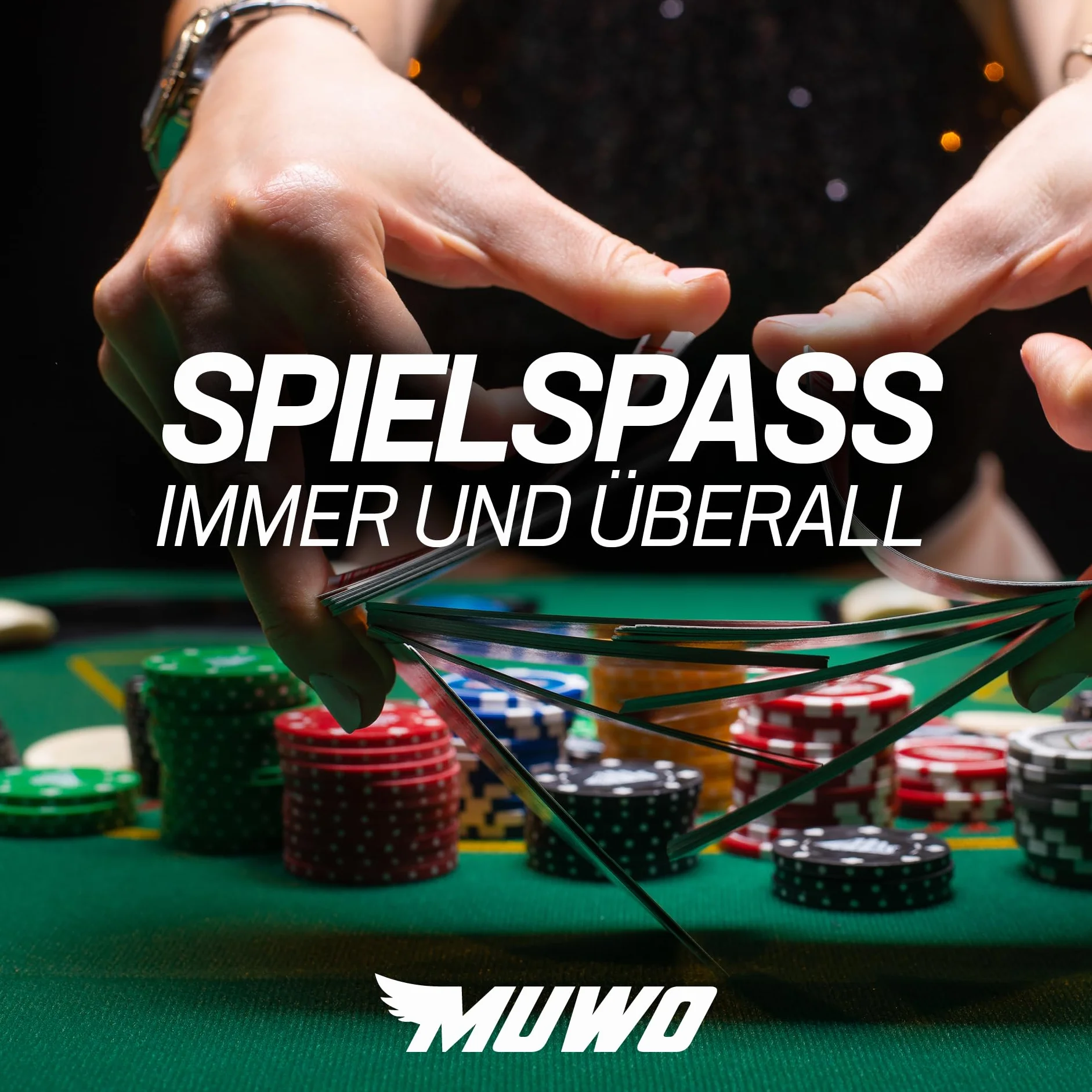 MUWO Składany stół pokerowy dla 8 graczy – ośmiokątny stół gamingowy z osłoną filcową, uchwytem na napoje i wyściełanym podłokietnikiem – wytrzymała stalowa rama, oszczędność miejsca do przechowywania