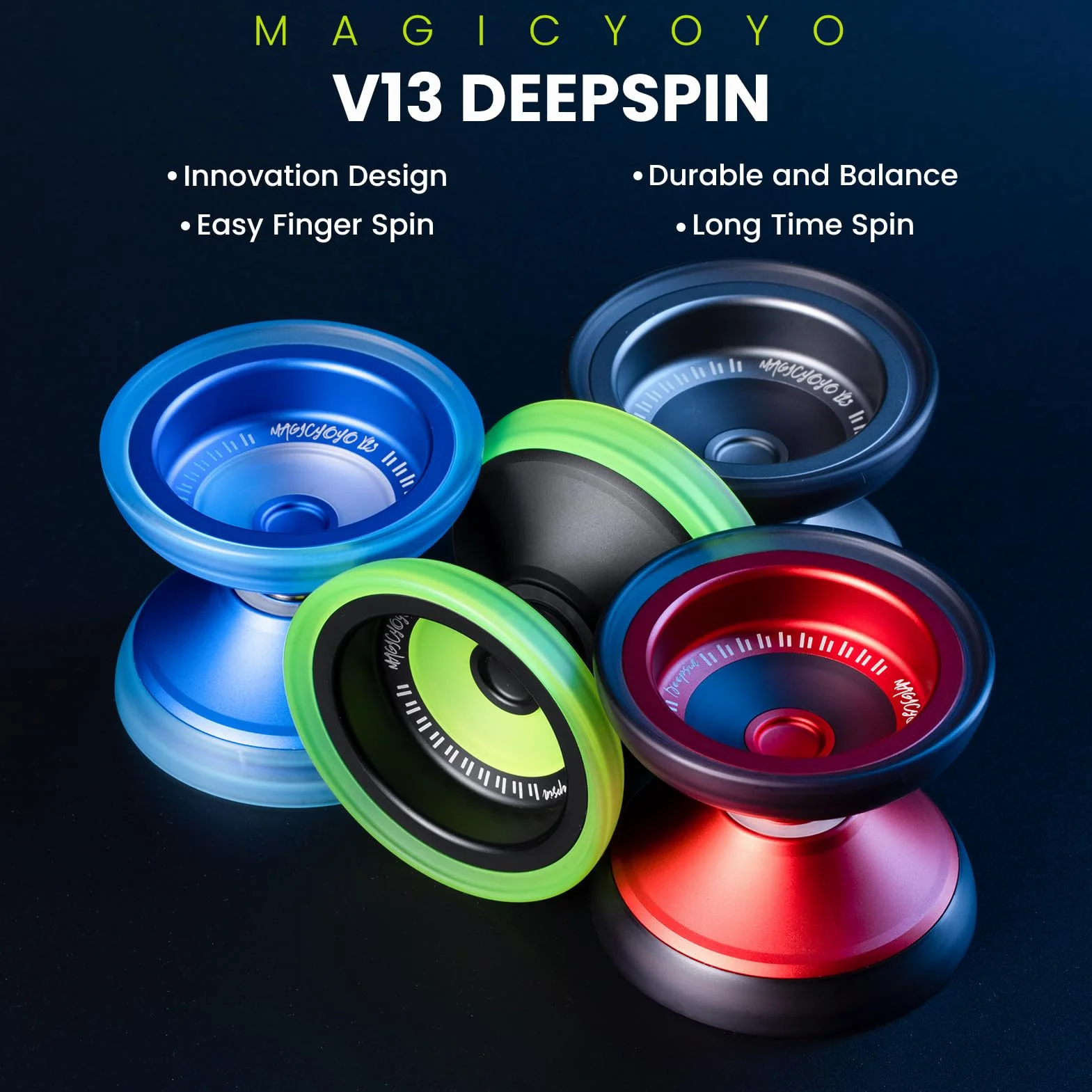 MAGICYOYO JoJo V13 Profi Finger Spin Yoyo, metal + PC Hybrid Design, podwójny tryb do responsywnego Yo Yo i nieresponsywnej gry Jo Jo, Trick JoJo, idealny dla początkujących i zaawansowanych