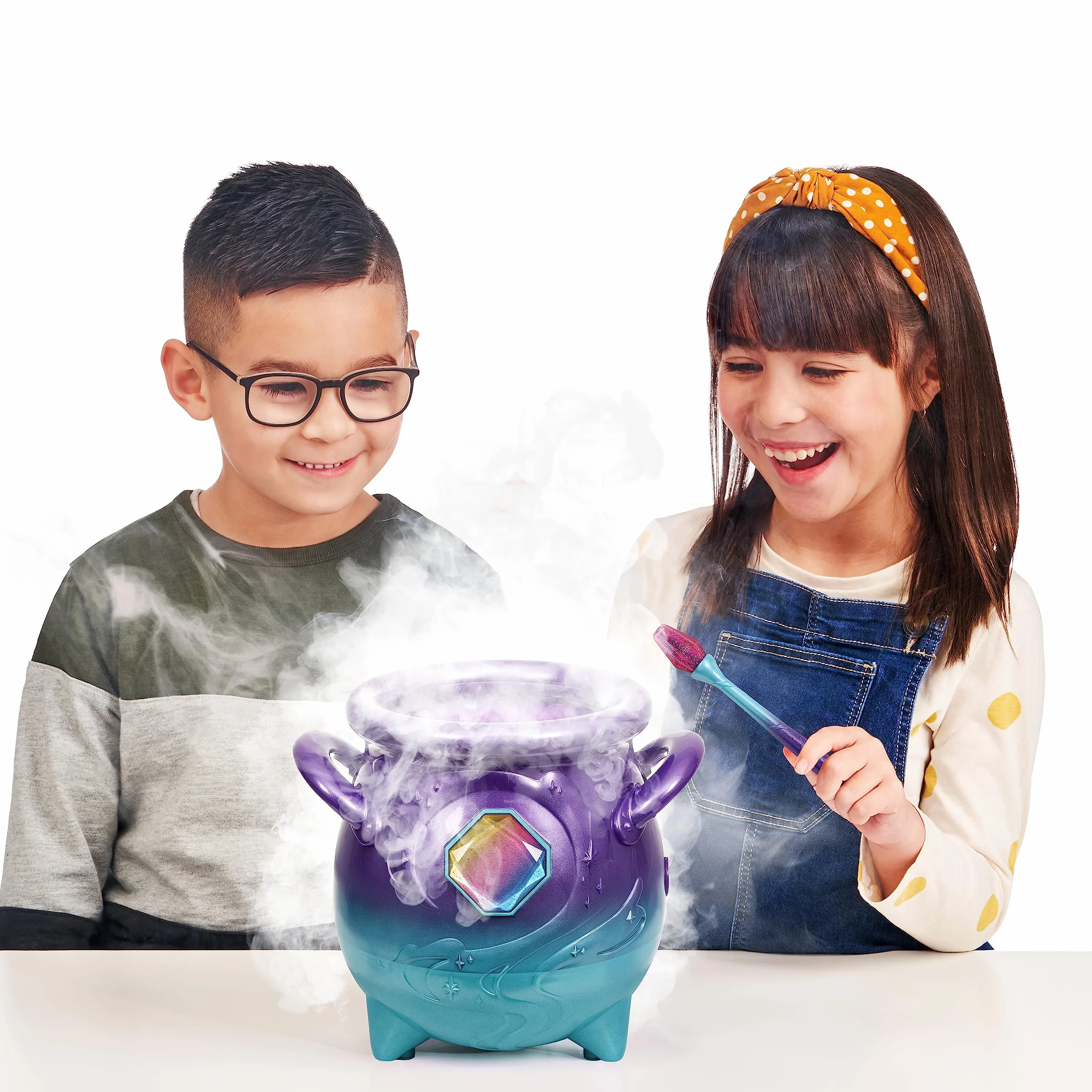 Magic Mixies Magiczny Kociołek Zamgławiający Fioletowy z Interaktywną Zabawką Pluszową 20 cm