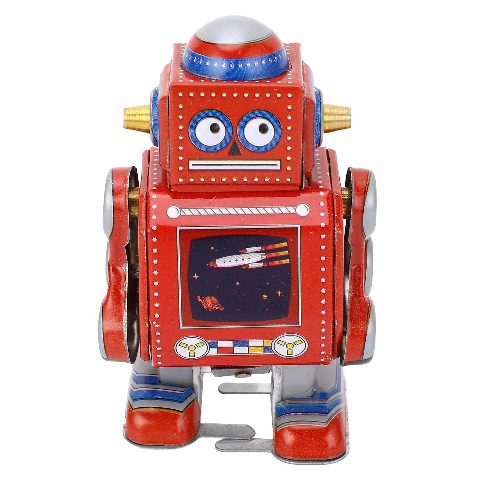 Vintage żelazny Robot Nakręcany, Dekoracyjny Metalowy Robot Bębniący, Nakręcany Robot-zabawka do Kawiarni, Baru, Restauracji, Kolekcji, Kolekcji świąteczny Urodzinowy