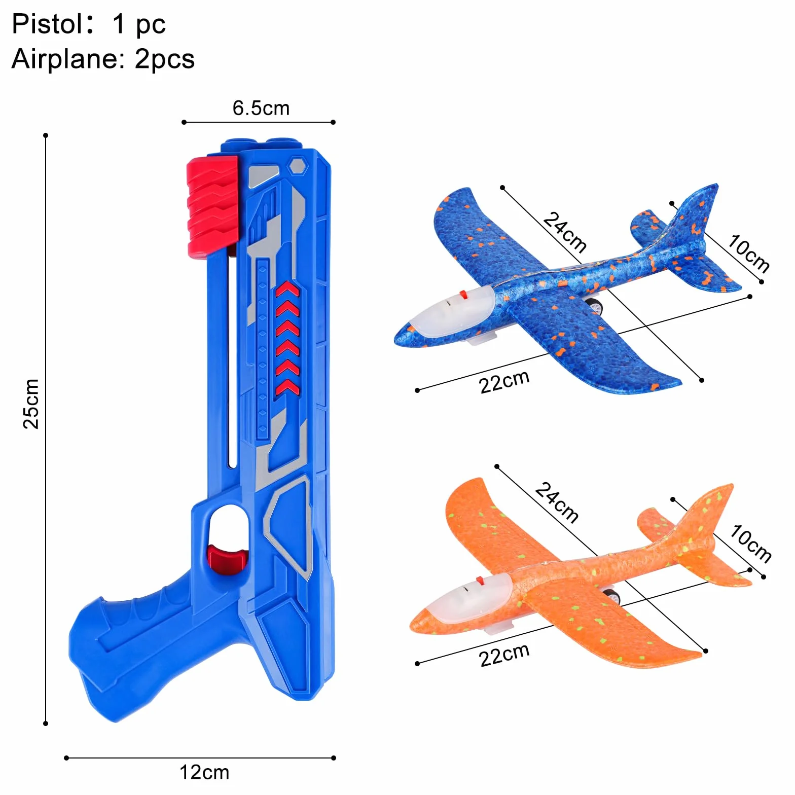 Avion Juguete Con Pistola, Aviones de Poliespan Avión Volador Planeadores Espuma Corcho Juego de Tiro Aire Libre Infantil Regalo Navidad Cumpleaños Pascua para Niños Niñas 3-8 Años