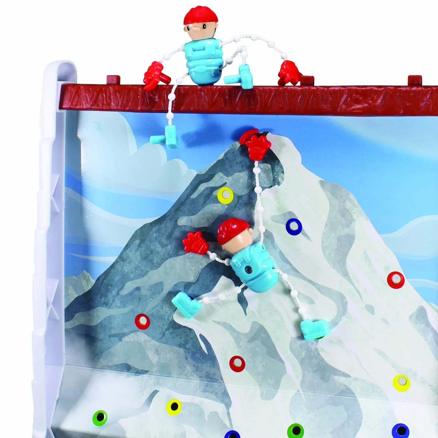 Wspinaczka piekielna, gra wspinaczkowa, dla 2 graczy, 4 alpinistów, jedno koło i góra do wspinaczki, zabawka dla dzieci od 3 lat, GIOCHI PREZIOSI, 8916