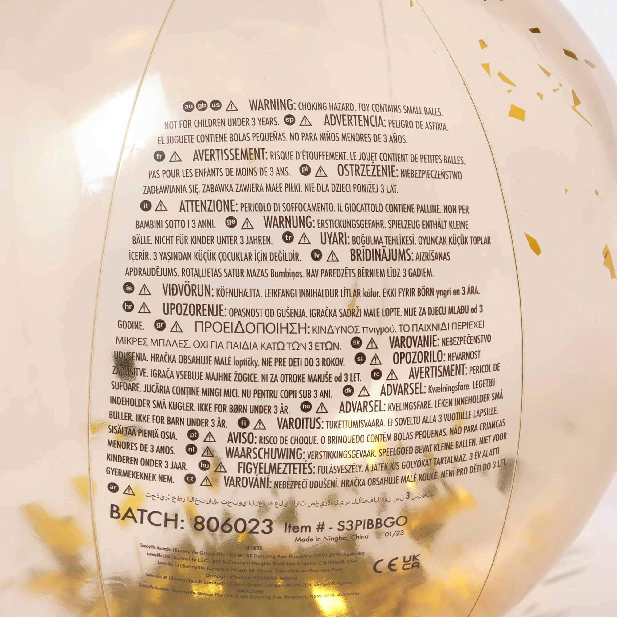 Nadmuchiwana piłka Sunnylife Disco Gold