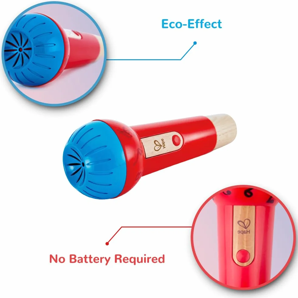 Hape Mighty Echo Microphone , Battery-Free Voice Amplifying Microphone Toy for Kids 1 Year and Up
