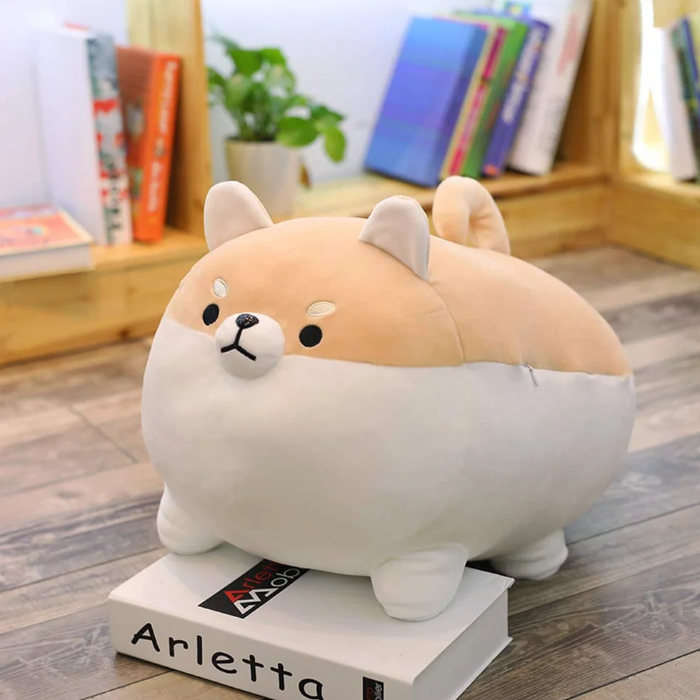 OUKEYI pluszowe zwierzątko Shiba Inu, pluszowa zabawka dla psa, Anime Corgi, Kawaii, pluszowa poduszka, pluszowa zabawka, poduszka dla lalki (40,6 cm)