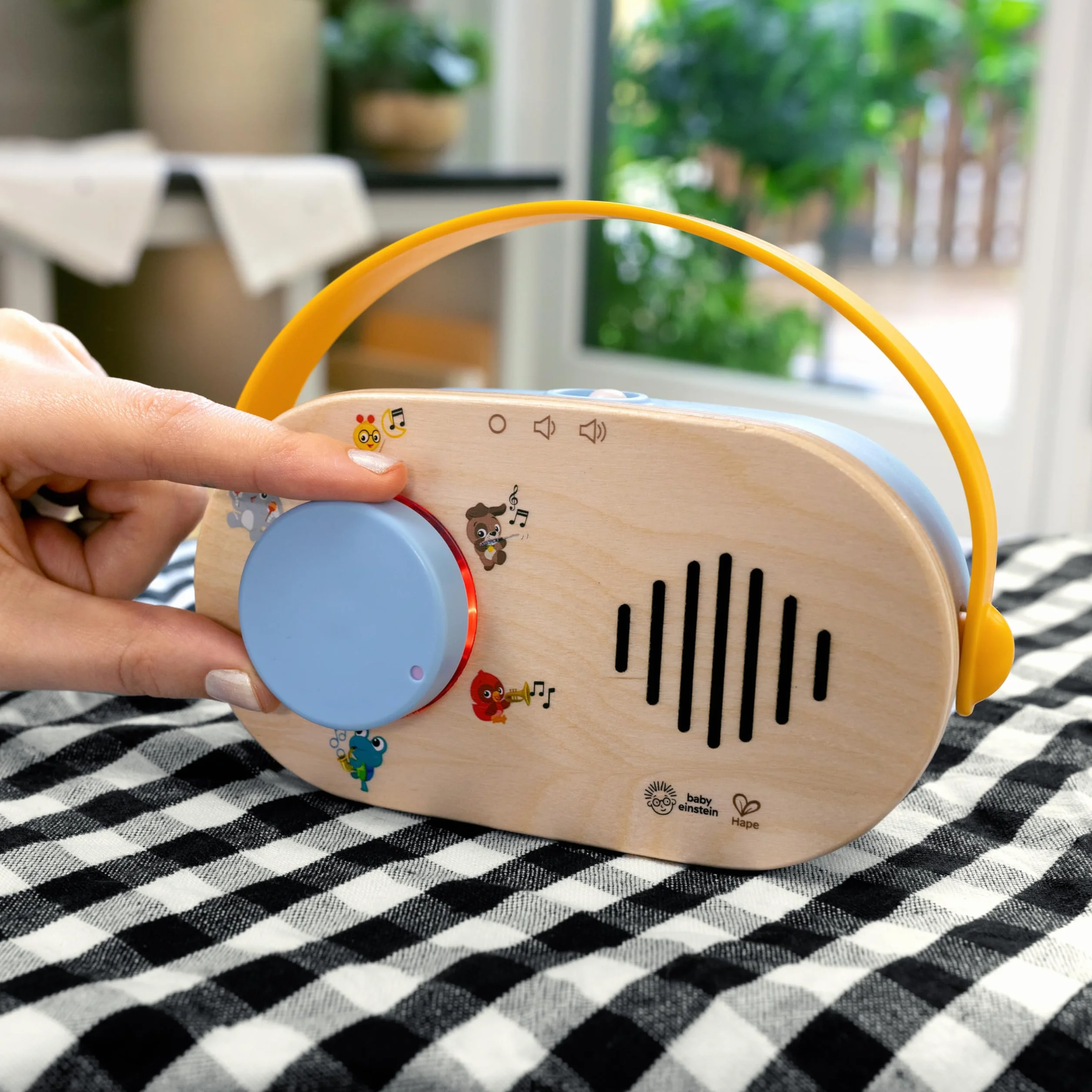 Baby Einstein + Hape, Discovery Radio, zabawka radiowa z muzyką i światłami, przez 6 miesięcy i dłużej