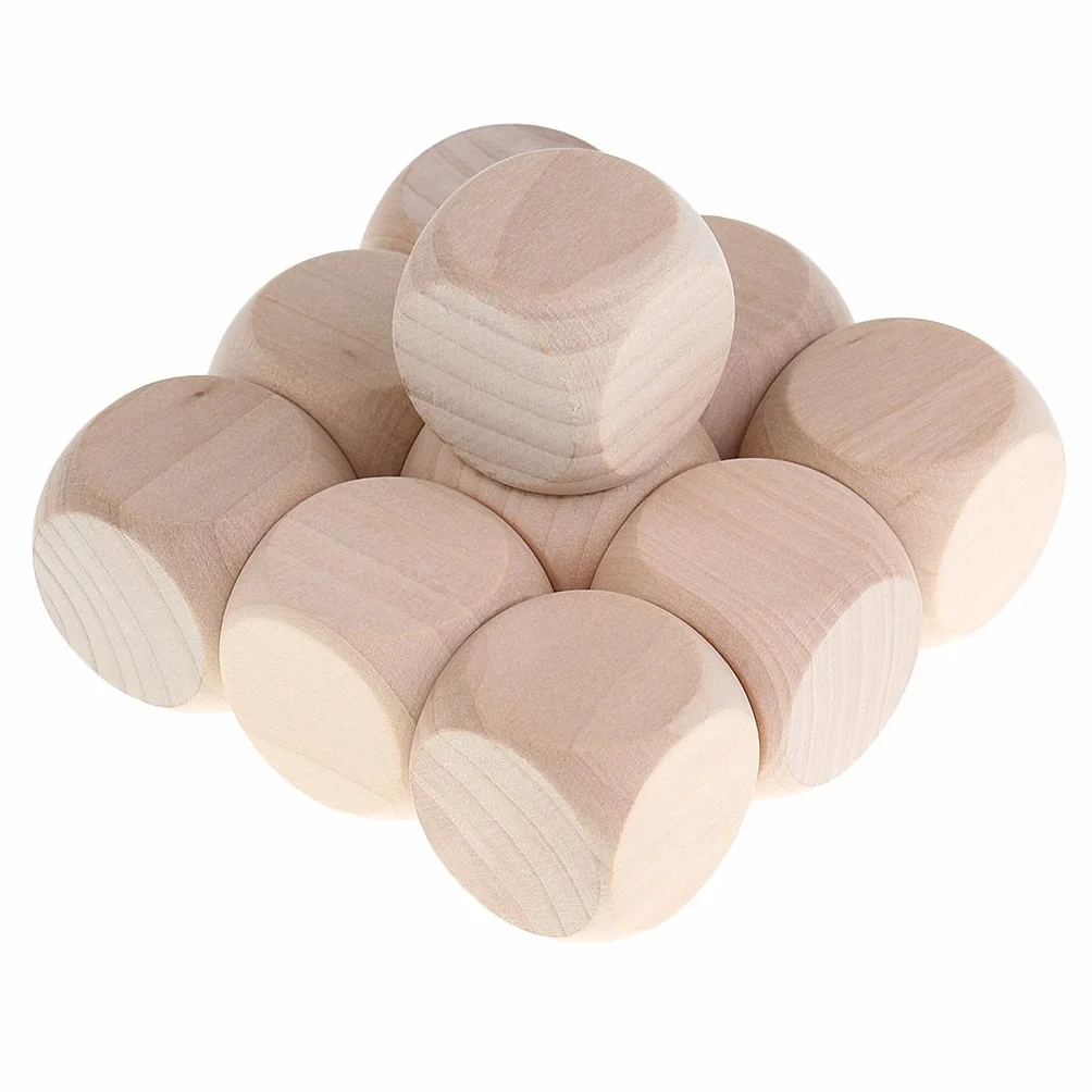 10 x Drewniana Kostka Puste Drewno Nielakierowane Sześciokątne 30 mm 3 cm