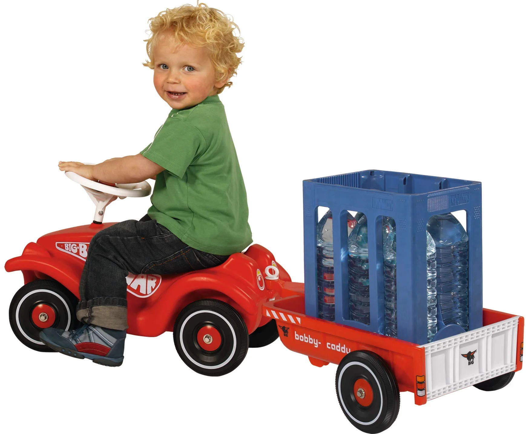BIG-Bobby-Caddy - przyczepka Bobby Car do wewnątrz i na zewnątrz, do samochodu Big Bobby, pojemność: 8 litrów, dla dzieci od 1 roku życia