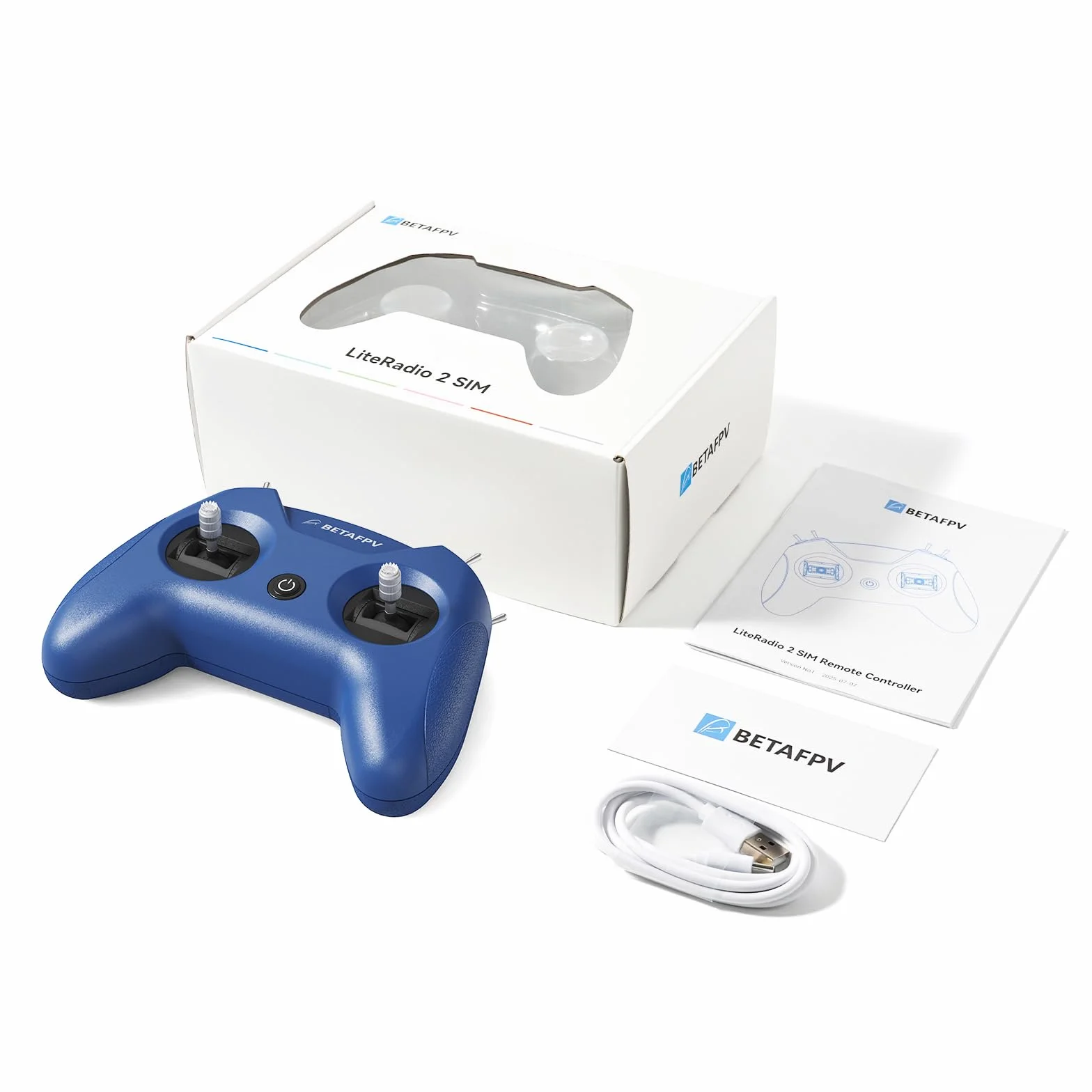 BETAFPV LiteRadio 2 SIM Drone Flight Simulator Controller for FPV Beginner Pilots Training, Support Most Systems Platforms like DRL/Uncrashed/VelociDrone/Phoenix RC/TryP/Aerofly RC 8 - Mode 2/Blue