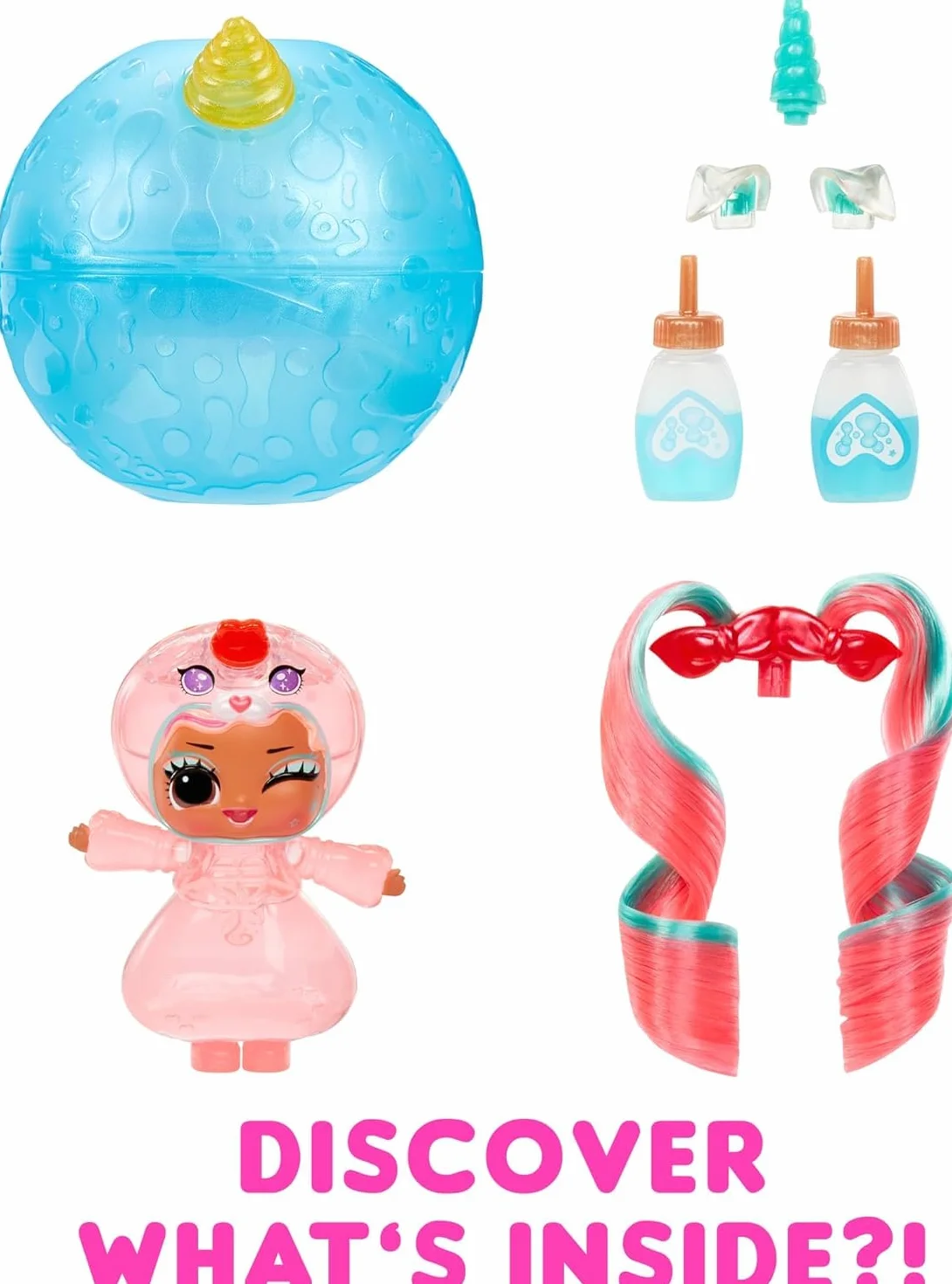 L.O.L. Surprise! Unicorns Tots - z 1 lalką z lampą lawową i przezroczystymi funkcjami, pudełko niespodzianka, 8 lalek do zebrania, zawiera 2 kolorowe mikstury, dla dzieci w wieku 4+