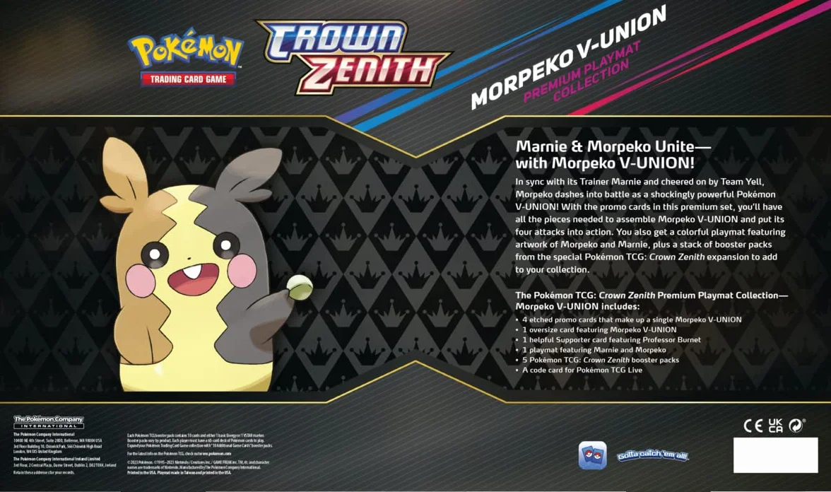 Pokemon TCG: Crown Zenith Premium Playmat Collection—Morpeko V-Union