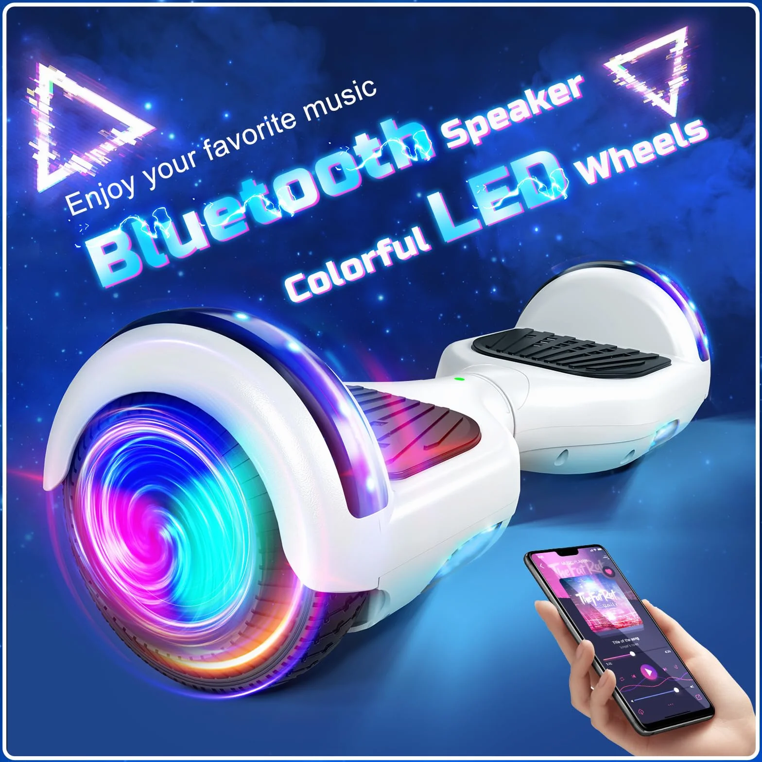 Hoverboard 6.5" Overboard Hover Borad ze światłami LED/Bluetooth, deskorolka hoverboards, prezent dla dzieci