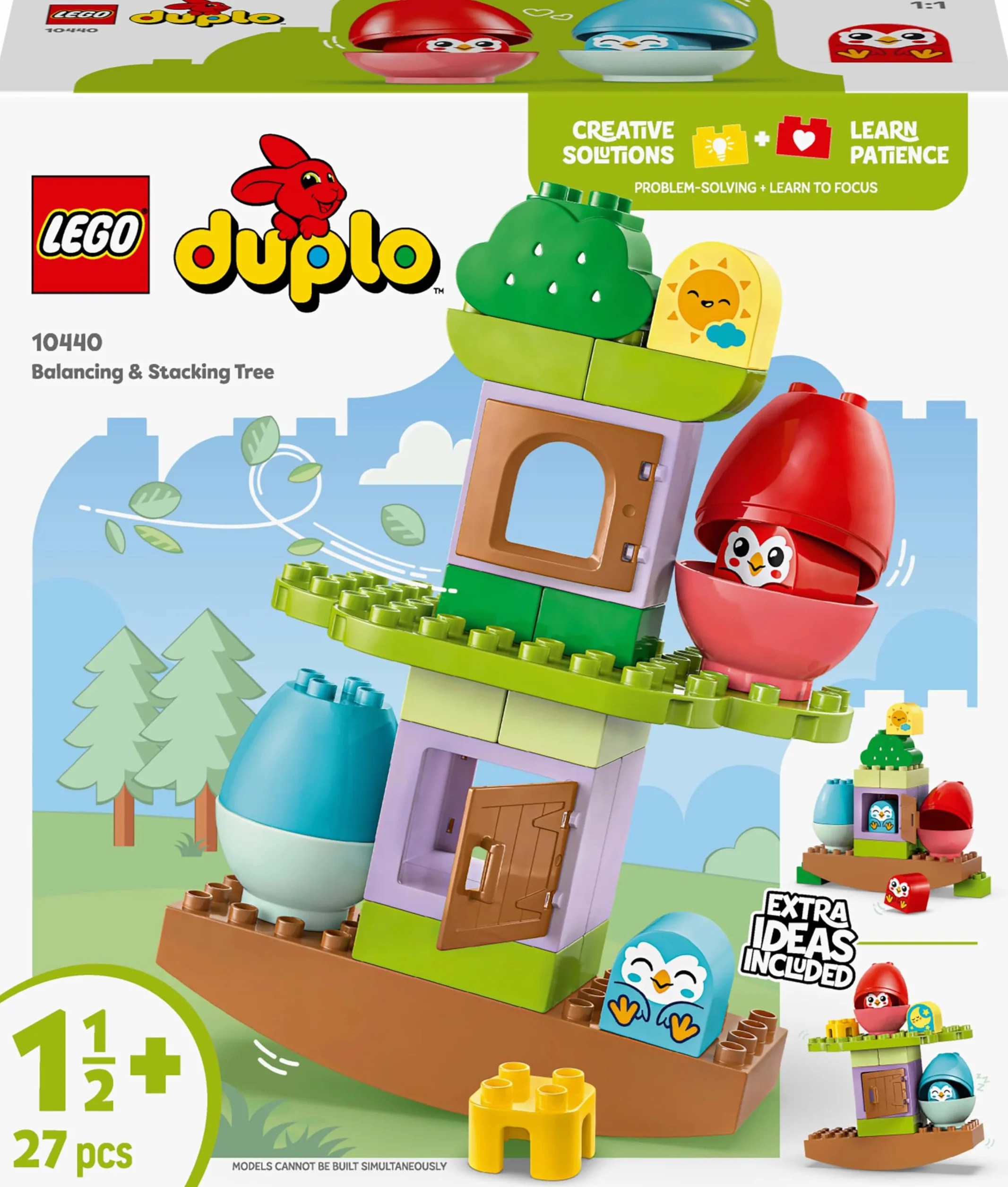 LEGO DUPLO Moje Pierwsze Balansujące Drzewko 10440 Edukacyjna Zabawka dla Dziecka z Domkiem na Drzewie i 2 Figurkami Ptaków
