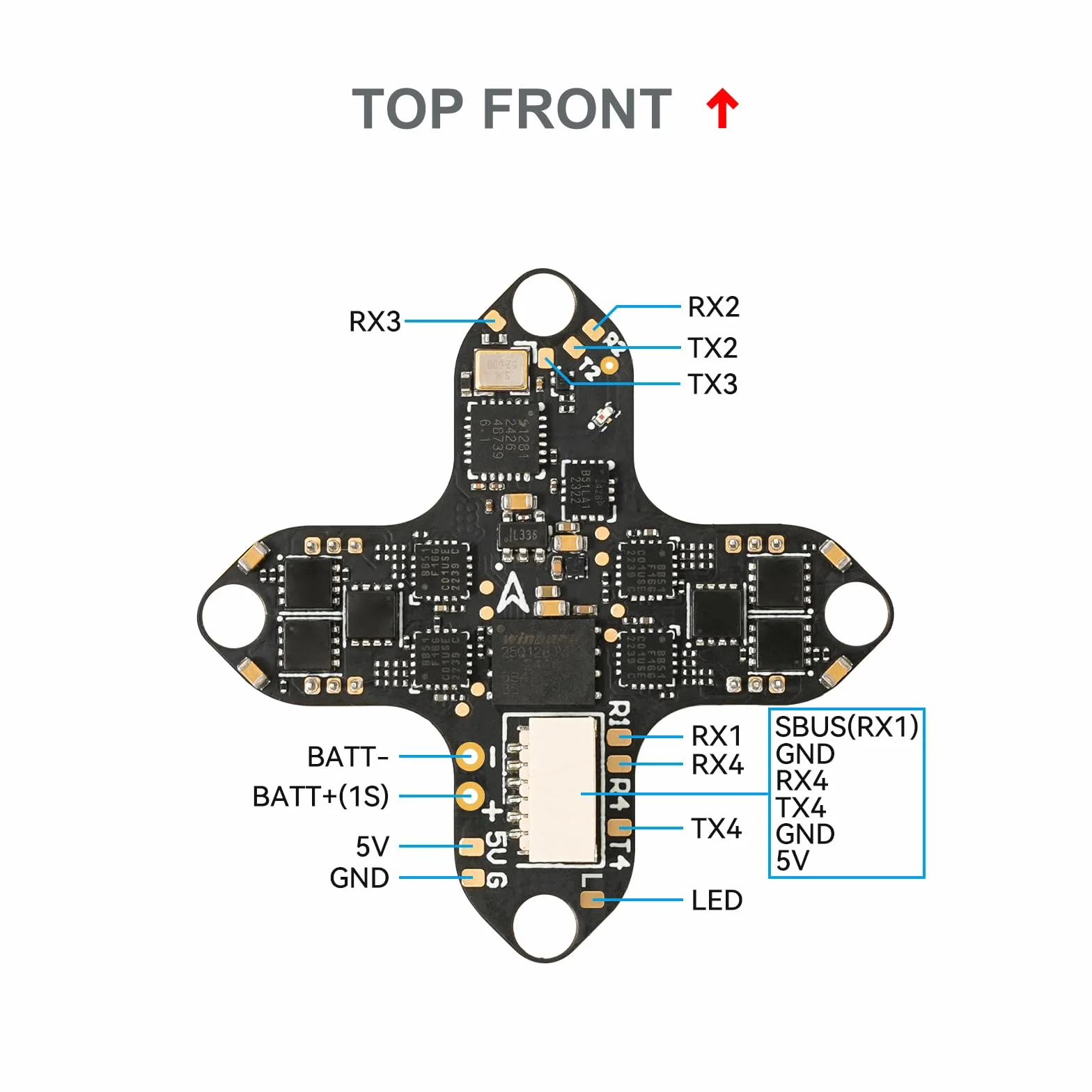 BETAFPV Matrix 1S G4 3IN1 HD bezszczotkowy FC, Serial ELRS RX 5V 3A BEC, 12A ESC, 16MB Blackbox, SH1.0-6Pin Conn. do jednostki powietrznej O4