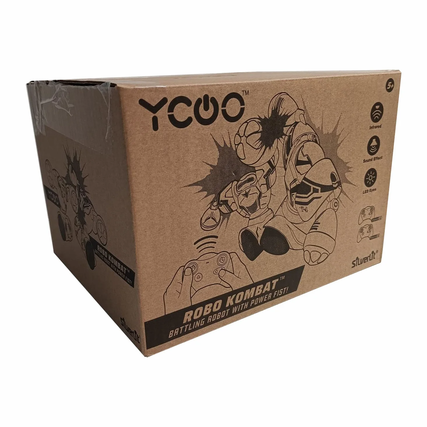 YCOO Zestaw 2 robotów Kombat Boxeur Pilot zdalnego sterowania 14 cm, Naprzód i uderz przeciwnika, Zabawka z efektami dźwiękowymi i świetlnymi, Od 5 lat