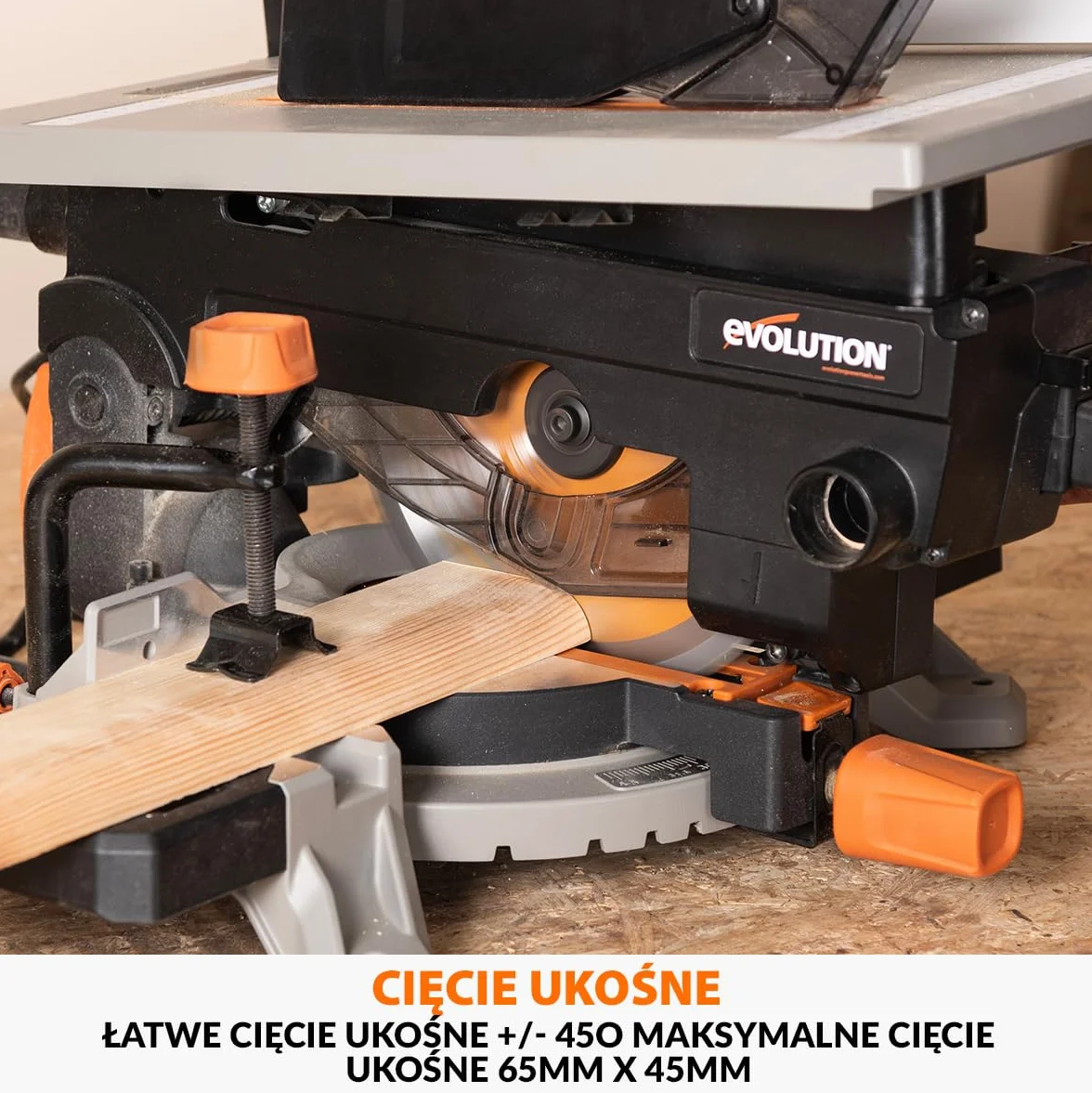 Evolution Power Tools R210MTS-G2 Zmienna piła ukośna/stołowa, kompaktowa, wielofunkcyjne cięcie różnych materiałów, ostrze TCT w zestawie do cięcia drewna, plastiku i metalu, 210mm
