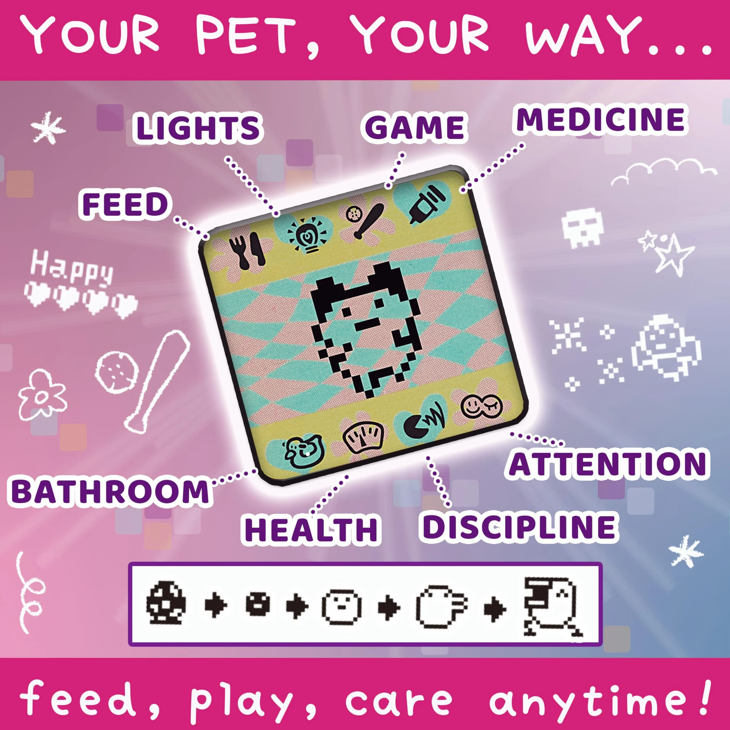 Bandai Tamagotchi Original Festival Sky Shell Cyber Pet zabawka dla dorosłych i dzieci z łańcuszkiem