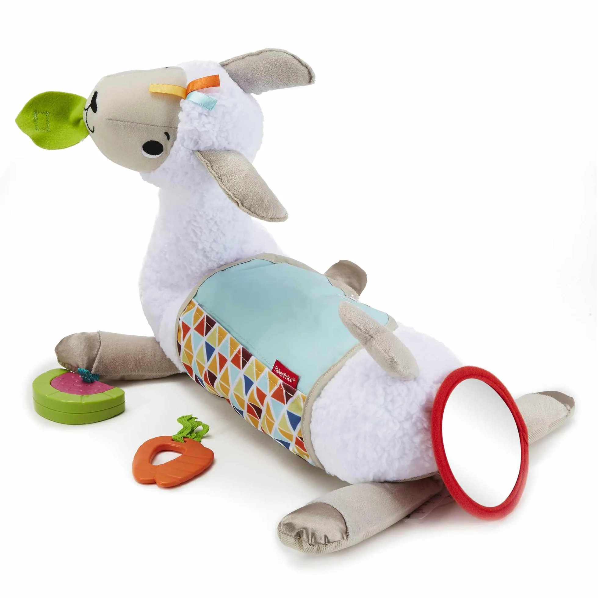 FisherPrice GLK39 4w1 Poduszka Sensoryczna do Zabawy Lamy dla Niemowląt od Urodzenia