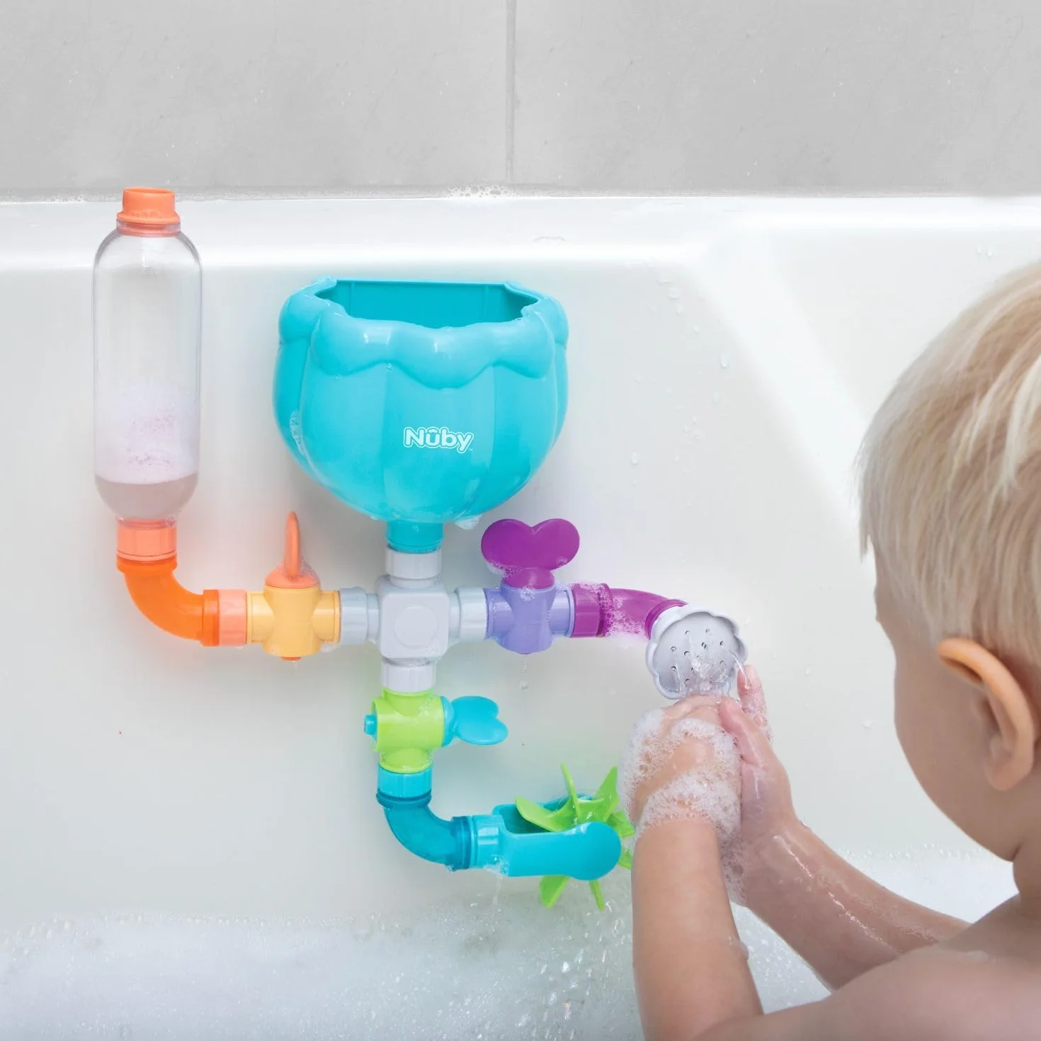 Nuby Wacky Waterworks Węże do kąpieli z zabawkami dla dzieci 3 lat