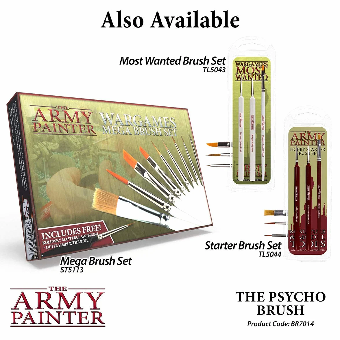 Pędzel do malowania detali, ręcznie wykonany w Europie, Rothmarder Sable Hair Paint Brush for Miniatures - The Psycho Brush by The Army Painter