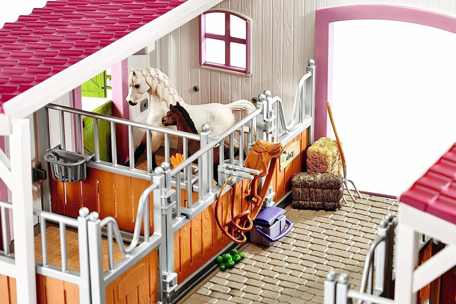 Schleich HORSE CLUB Stajnia z jeźdźczynią i końmi 42344 Zestaw 97 elementów Zabawka od 5 lat
