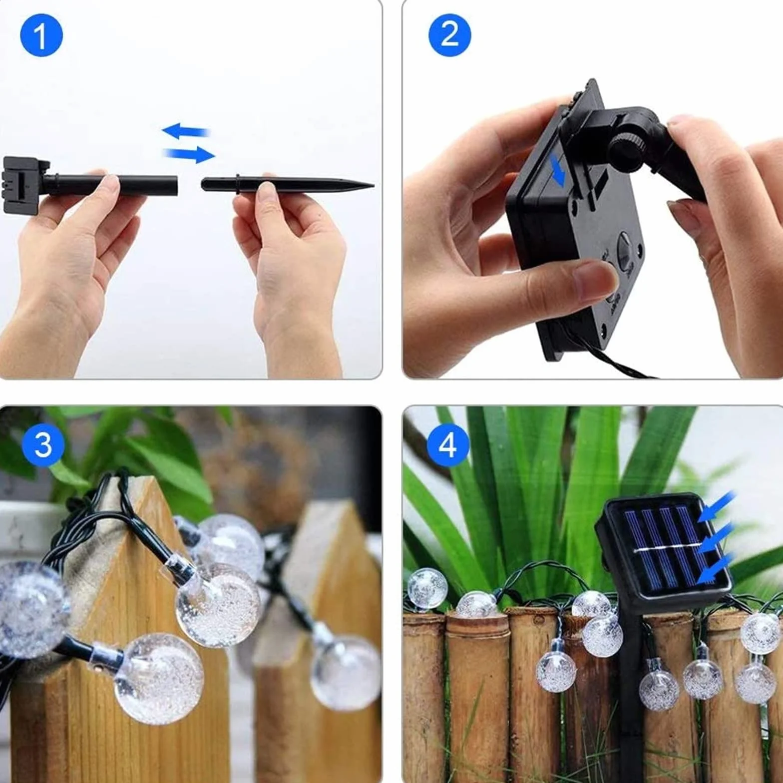 Moxled Girlandy Solar Outdoor Lights, 11M 60 LED Solar Lights Waterproof, 8 Modes Indoor and Outdoor Solar Lights Chain for Garden, Patio, Party (Warm White)