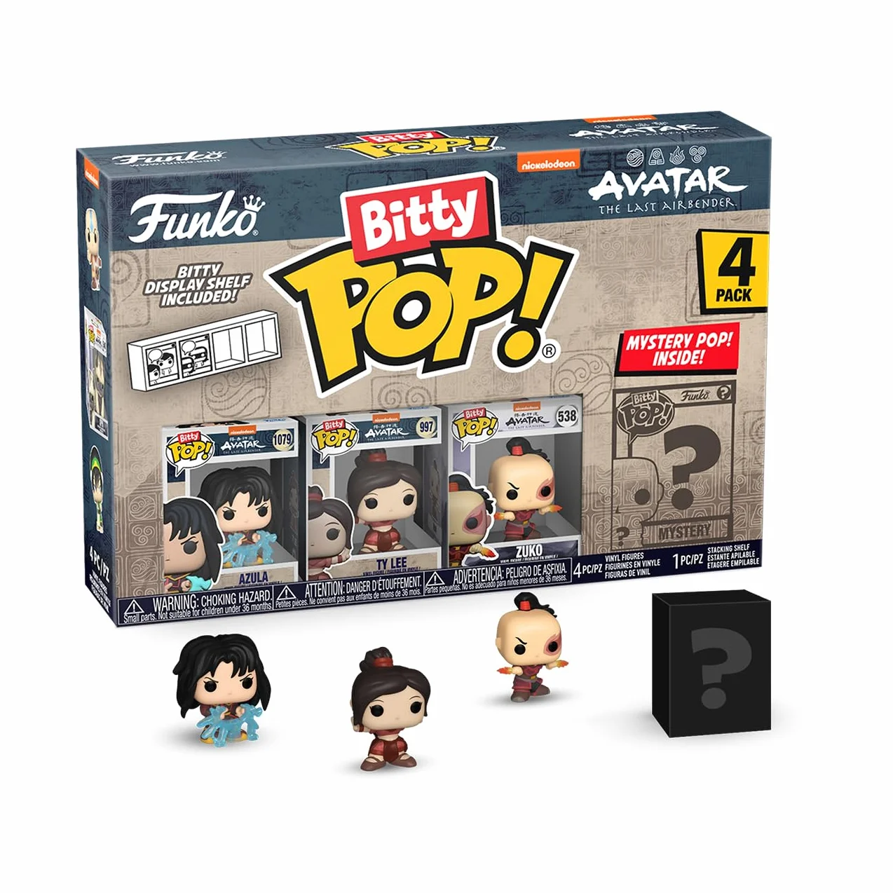 Funko Bitty POP! Avatar: the Last Airbenderand A Surprise Mystery Mini figurka - 0,9 cala (2,2 cm) do kolekcjonowania - w zestawie półka do układania w stosy - pomysł na prezent