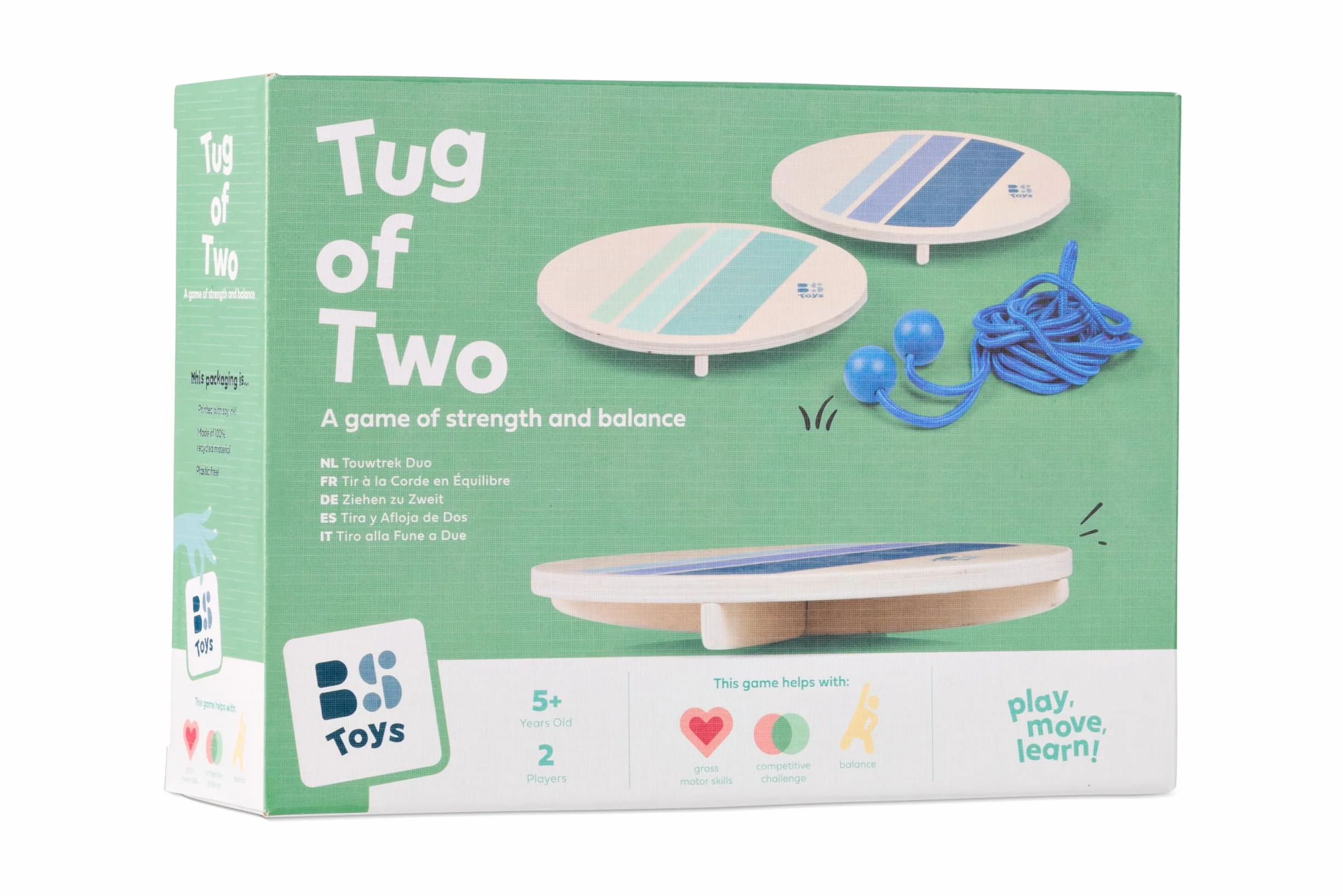 Tug of Two – drewniana gra balansowa z liną | trening zręcznościowy i równowagi dla dzieci i dorosłych | gra na świeżym powietrzu dla 2 graczy