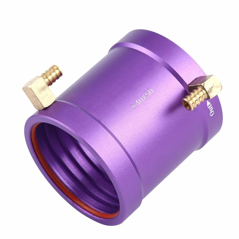 RC metalowa kurtka chłodząca wodę, 40 mm rozpraszanie ciepła woda chłodzenie M5 kurtka RC łódź chłodzona wodą adapter gwintowany zestaw akcesoriów do silnika łodzi 4074 4082 RC, fioletowa